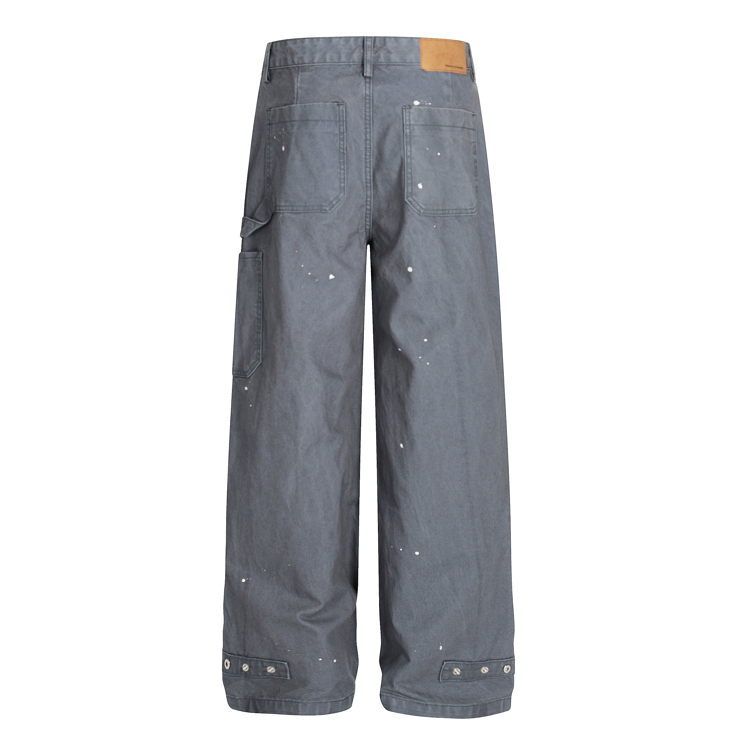 Paint-Splatter Utility Wide-Leg Jeans | Workwear Street Style