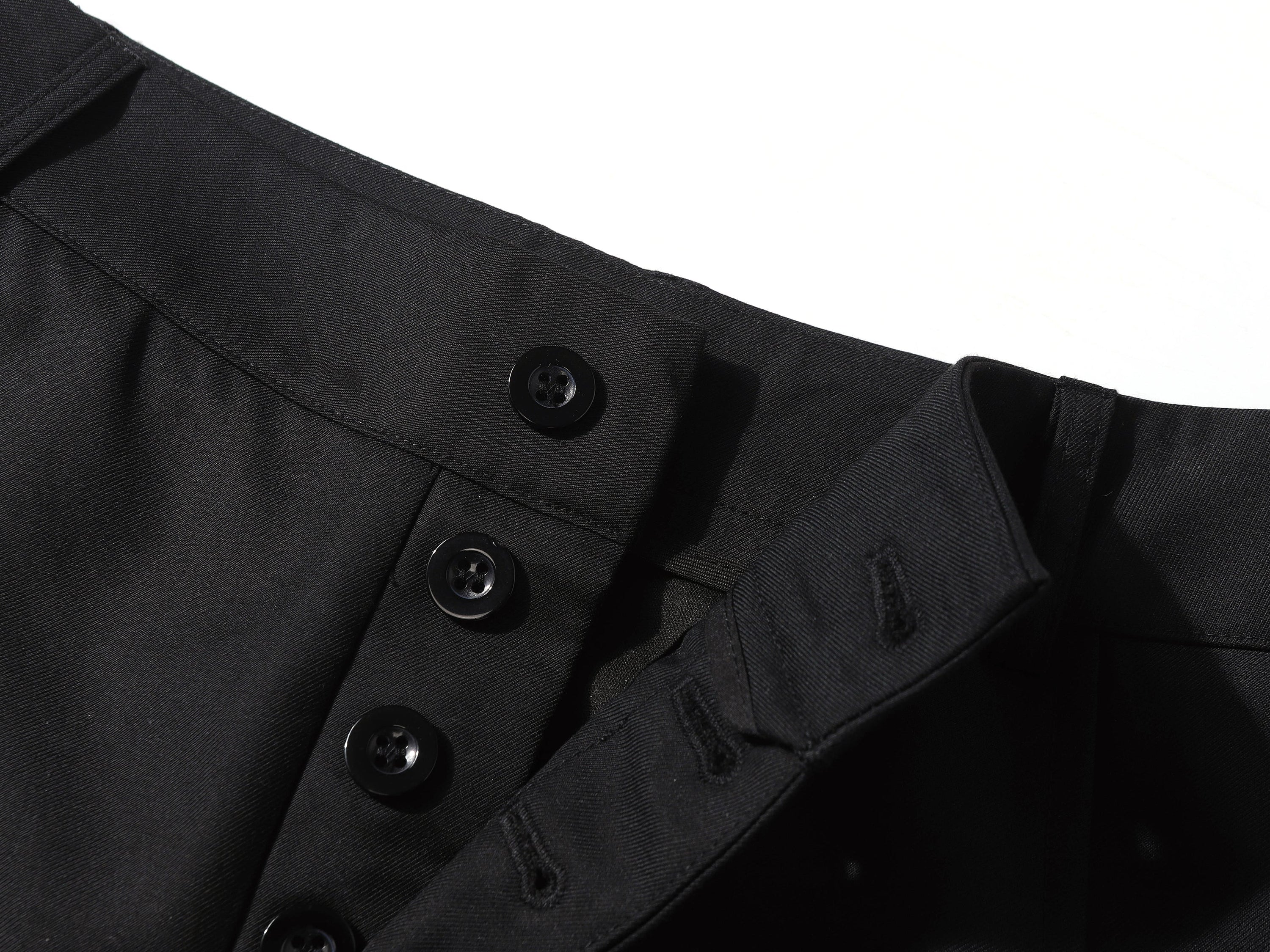 Multi-Button Barrel Wide-Leg Trousers | Sculpted Silhouette