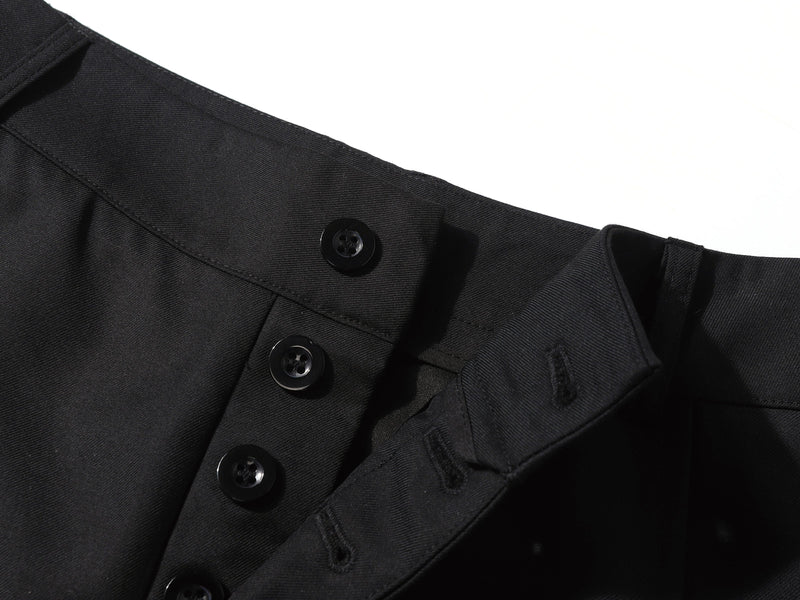 Multi-Button Barrel Wide-Leg Trousers | Sculpted Silhouette