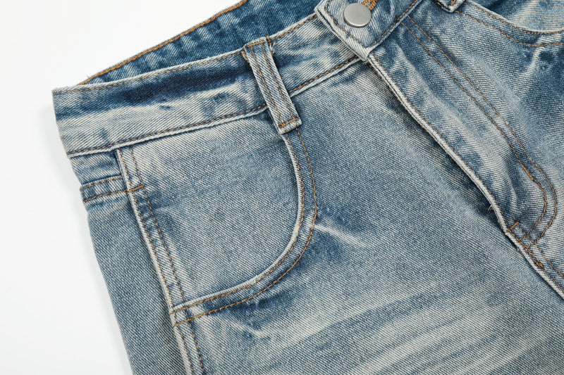 Omirad Vintage Wash Wide-Leg Denim Pants | Oversized Fit