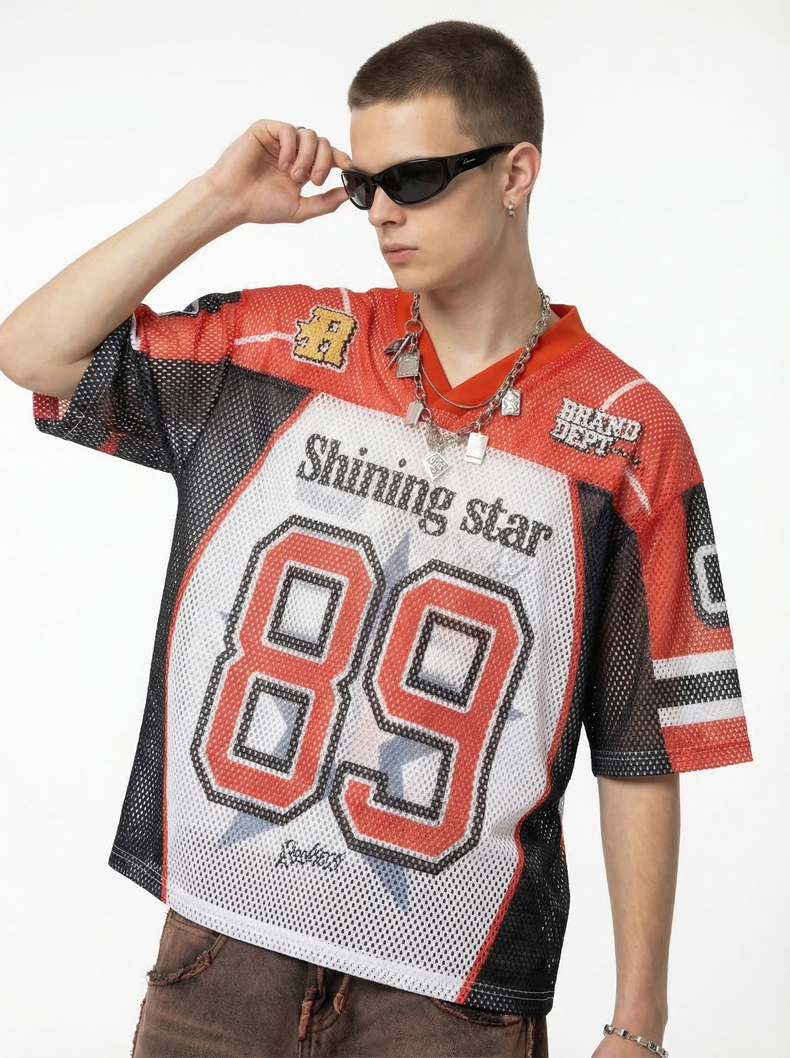 Shining Star 89 Mesh Football Jersey T-Shirt | Streetwear