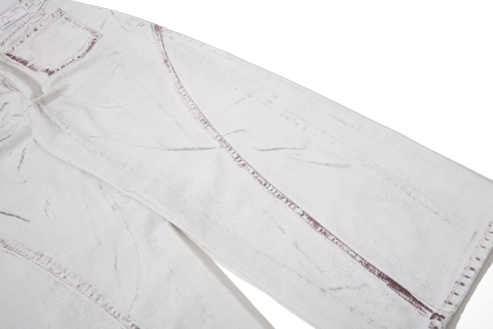 Omirad Washed Wide-Leg Panel Denim Pants | 100% Cotton