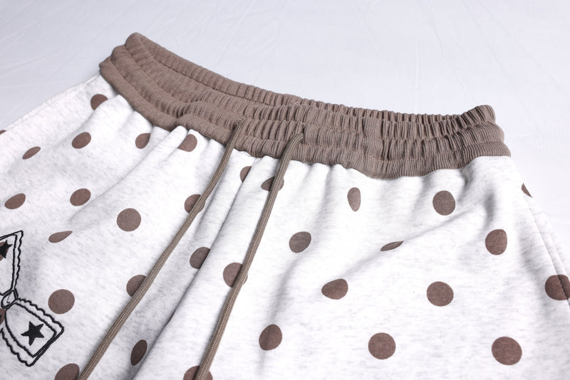 Y2K Graphic Polka Dot Wide-Leg Sweatpants | Omirad
