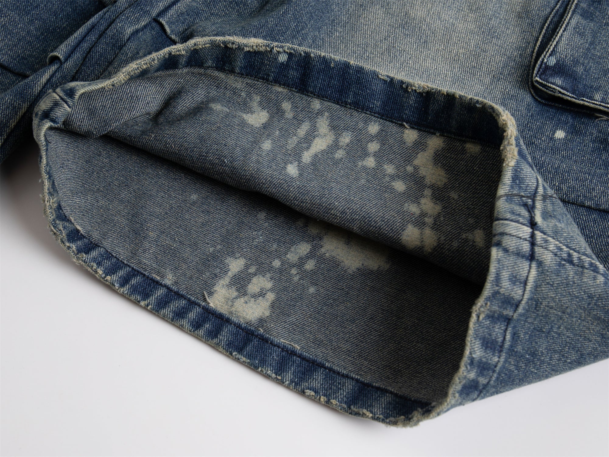 Omirad Vintage Cargo Denim Shorts | Distressed Wide Leg