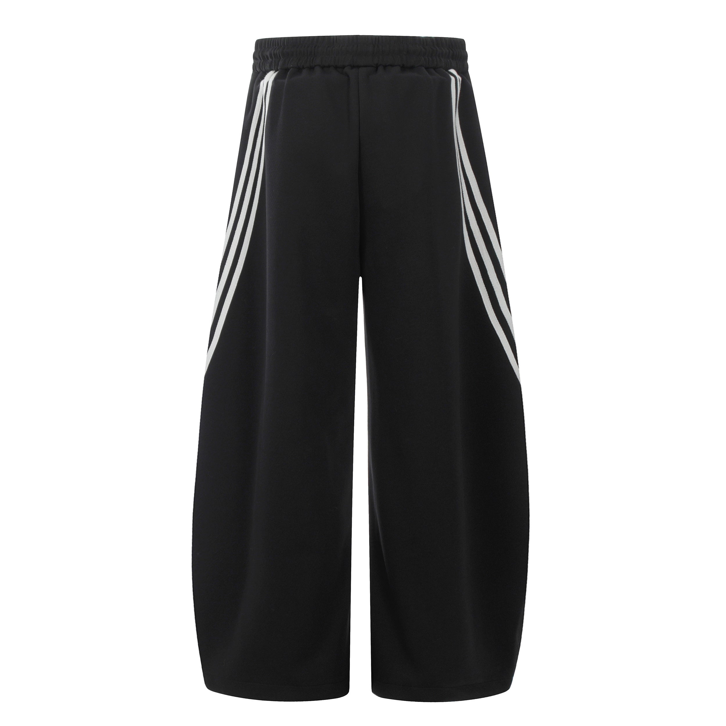 Curved Stripe Wide-Leg Sweatpants | Streetwear Track Pants