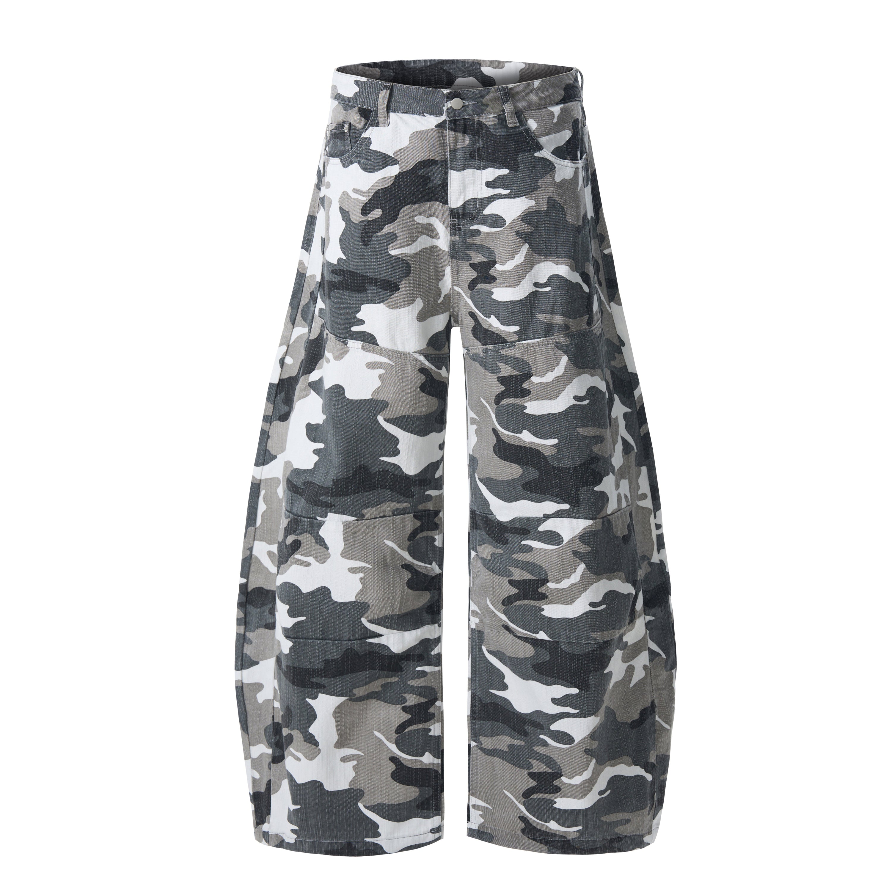 Omirad Camo Wide-Leg Patchwork Jeans | Oversized Balloon Fit