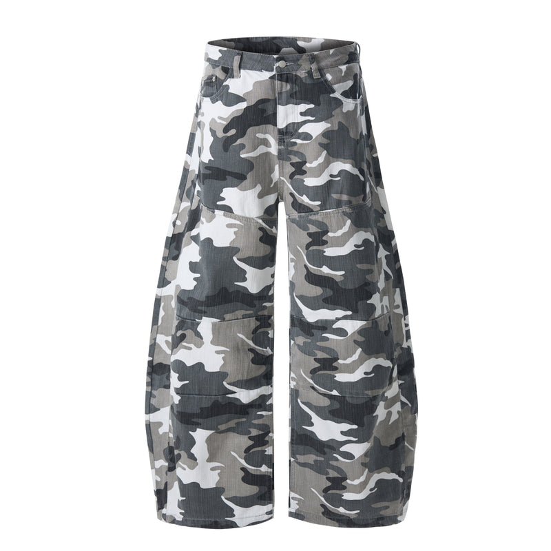 Omirad Camo Wide-Leg Patchwork Jeans | Oversized Balloon Fit
