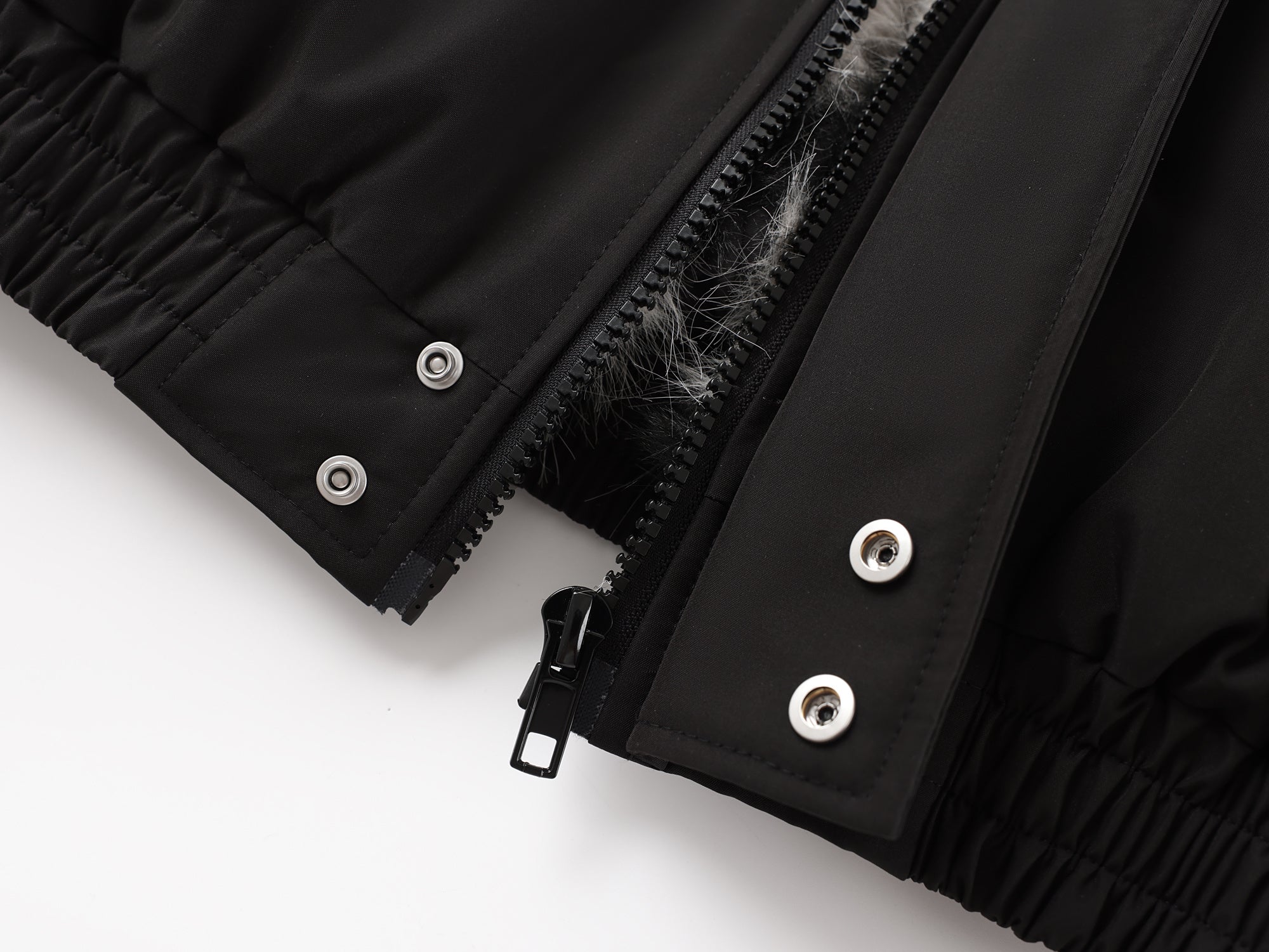 Omirad Zebra Faux Fur-Lined Black Bomber Jacket