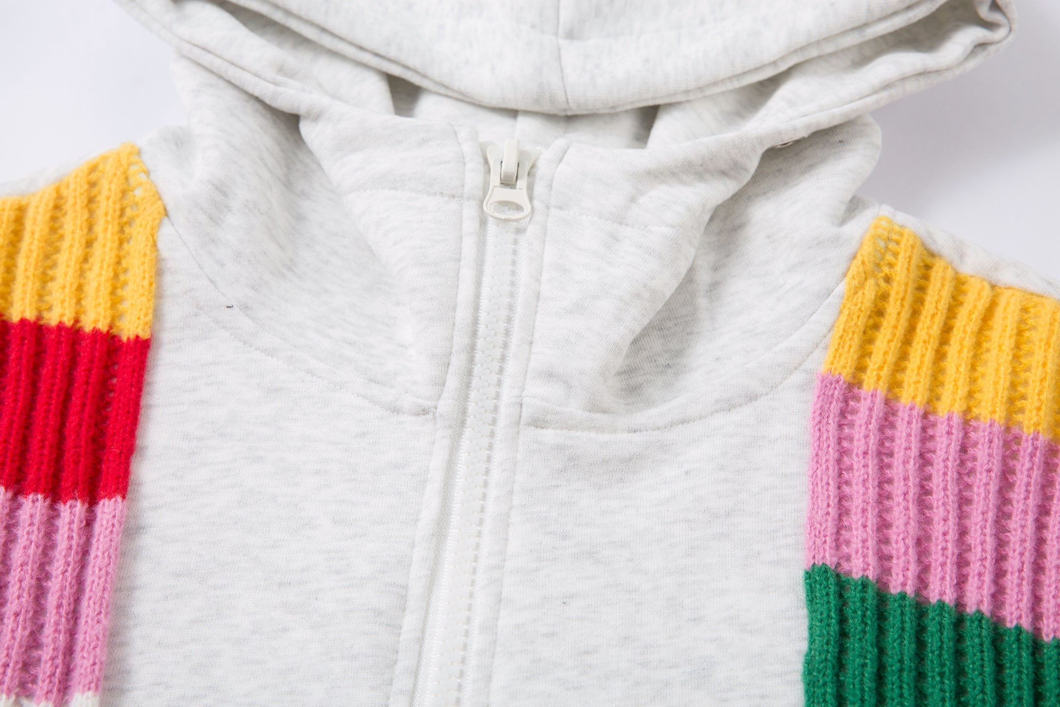 Color-Block Scarf Hooded Zip Jacket | Streetwear Hoodie