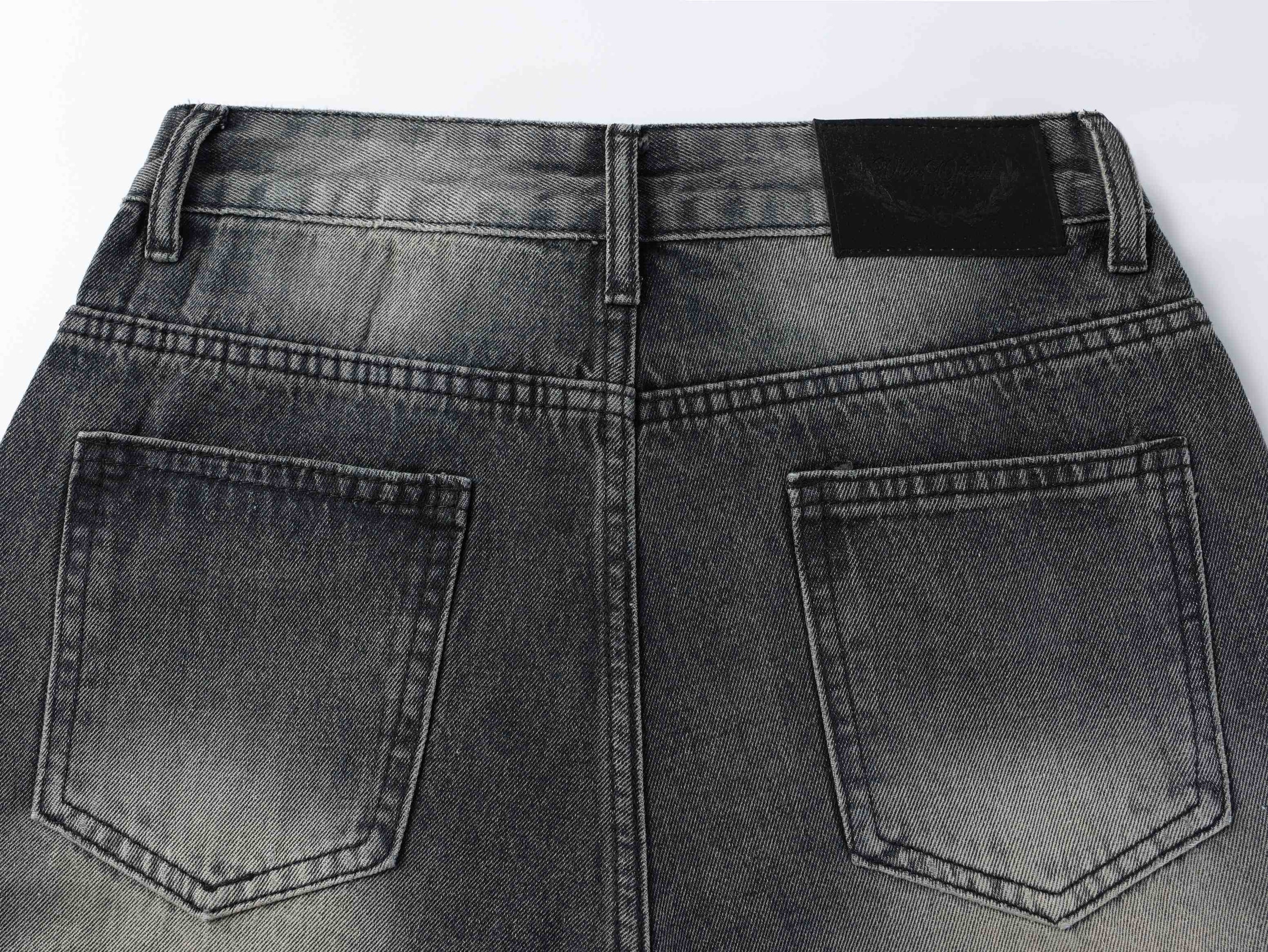 Starfade Wide-Leg Denim Pants | Rhinestone Streetwear Jeans