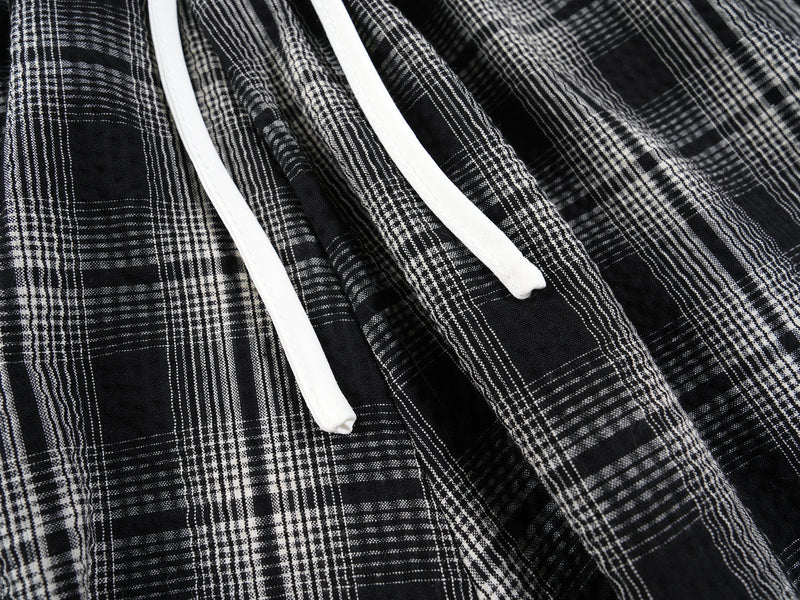Omirad Plaid Wide-Leg Track Pants | Vintage Streetwear