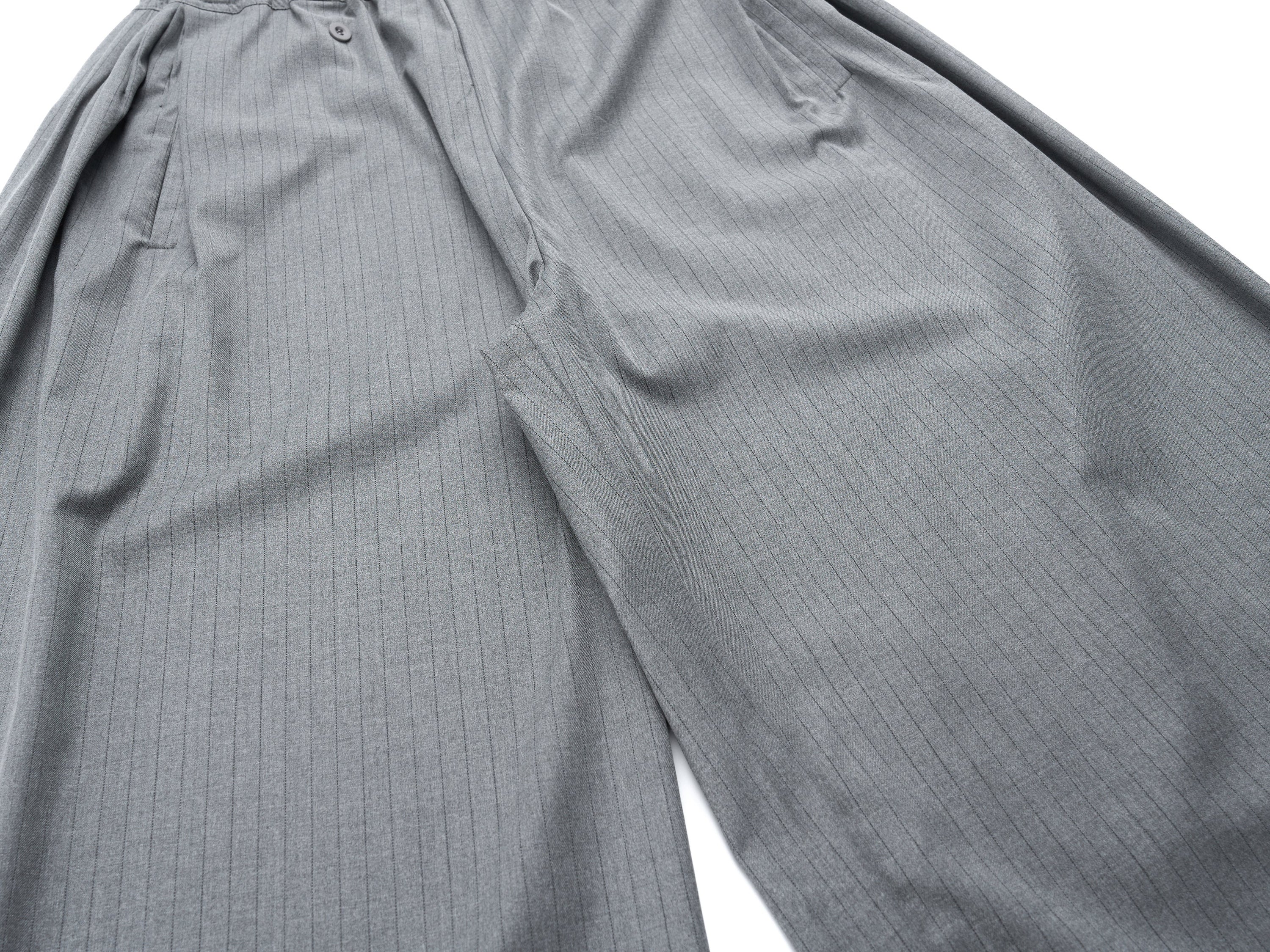 Dual-Button Pinstripe Wide-Leg Trousers | Relaxed Fit