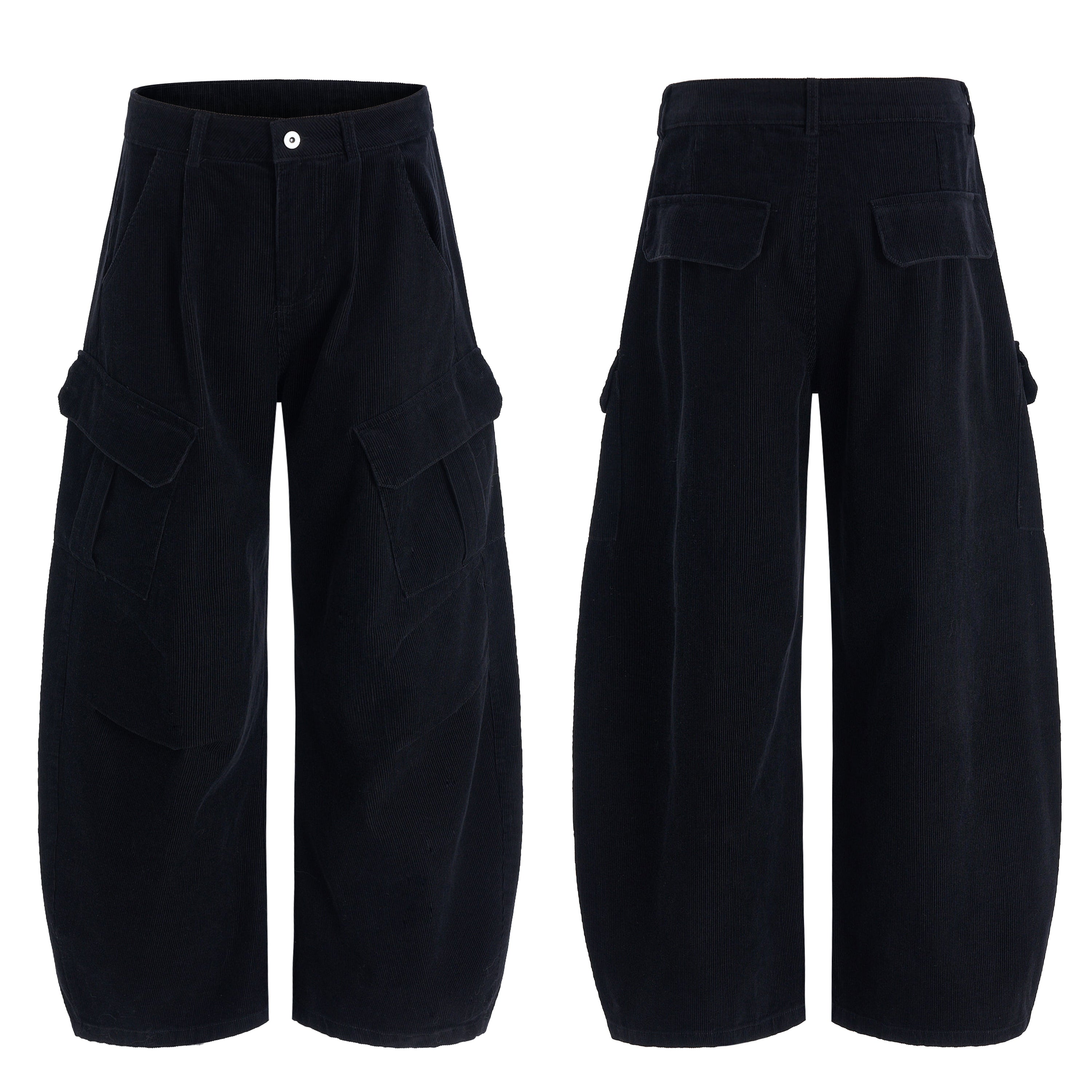 Omirad Corduroy Cargo Wide-Leg Pants | Streetwear Trousers