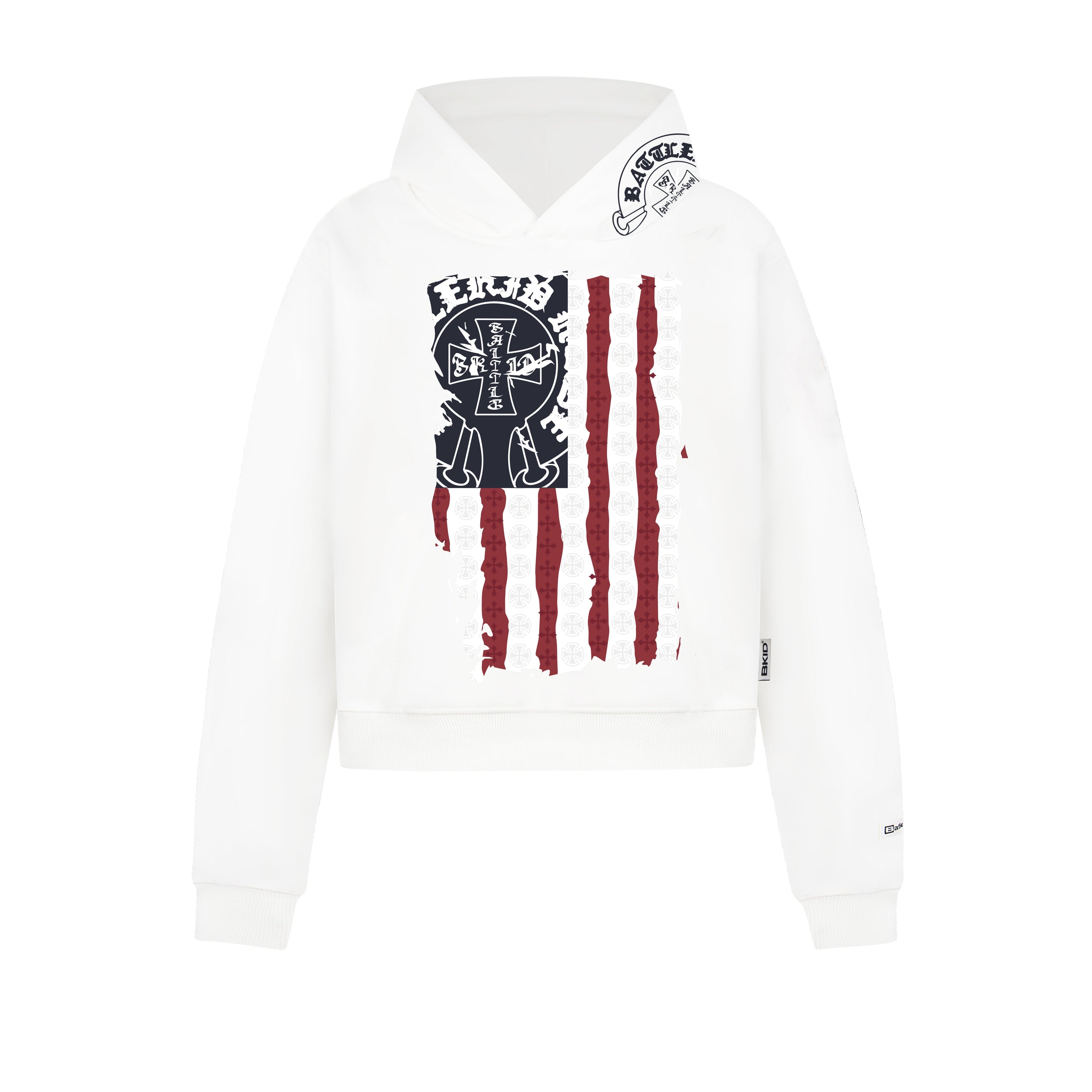 Distressed Flag Graphic Pullover Hoodie | Streetwear