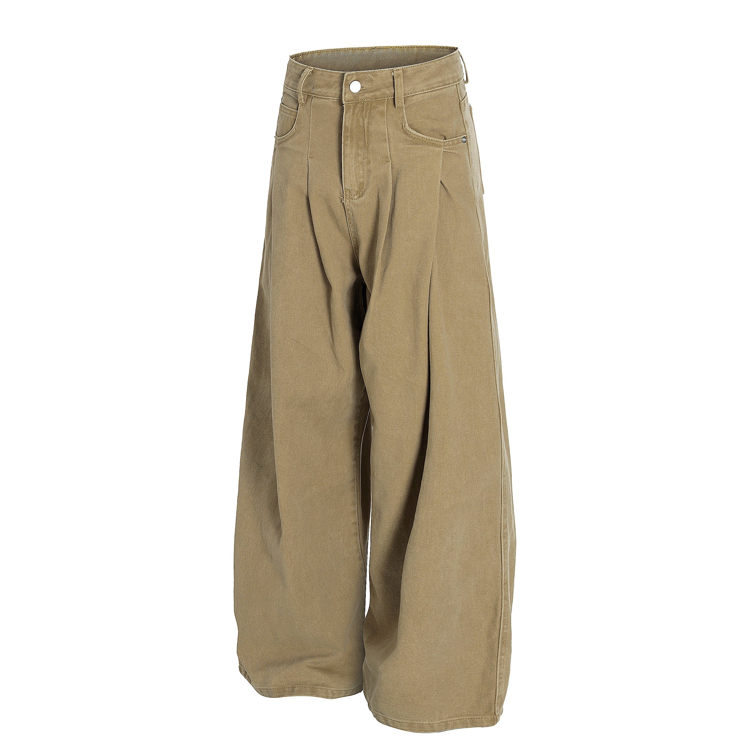 Wide-Leg Pleated Canvas Pants | Oversized Streetwear Trousers