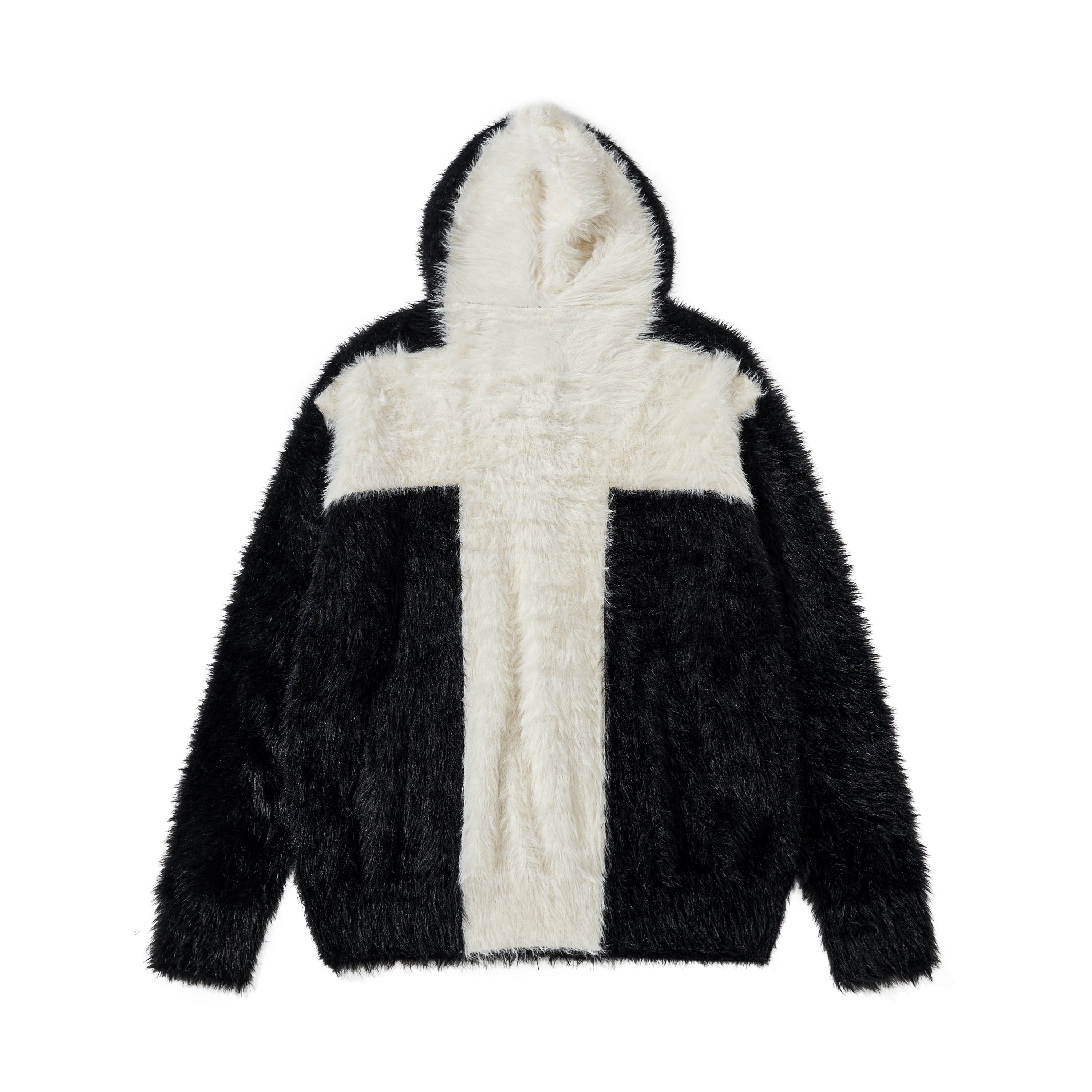 Omirad Cross Fleece Zip Hoodie | Gothic Streetwear Jacket