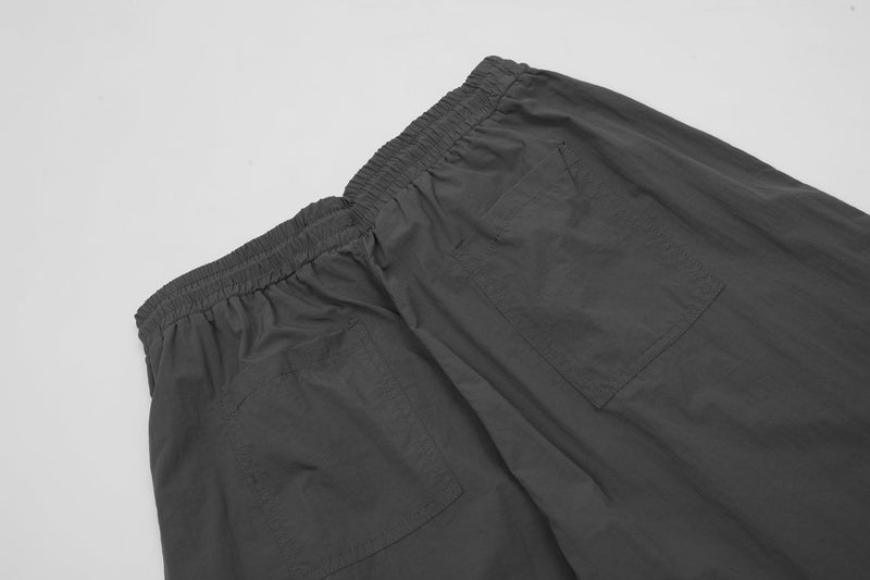 Lightweight Nylon Drawstring Parachute Pants | Wide Leg