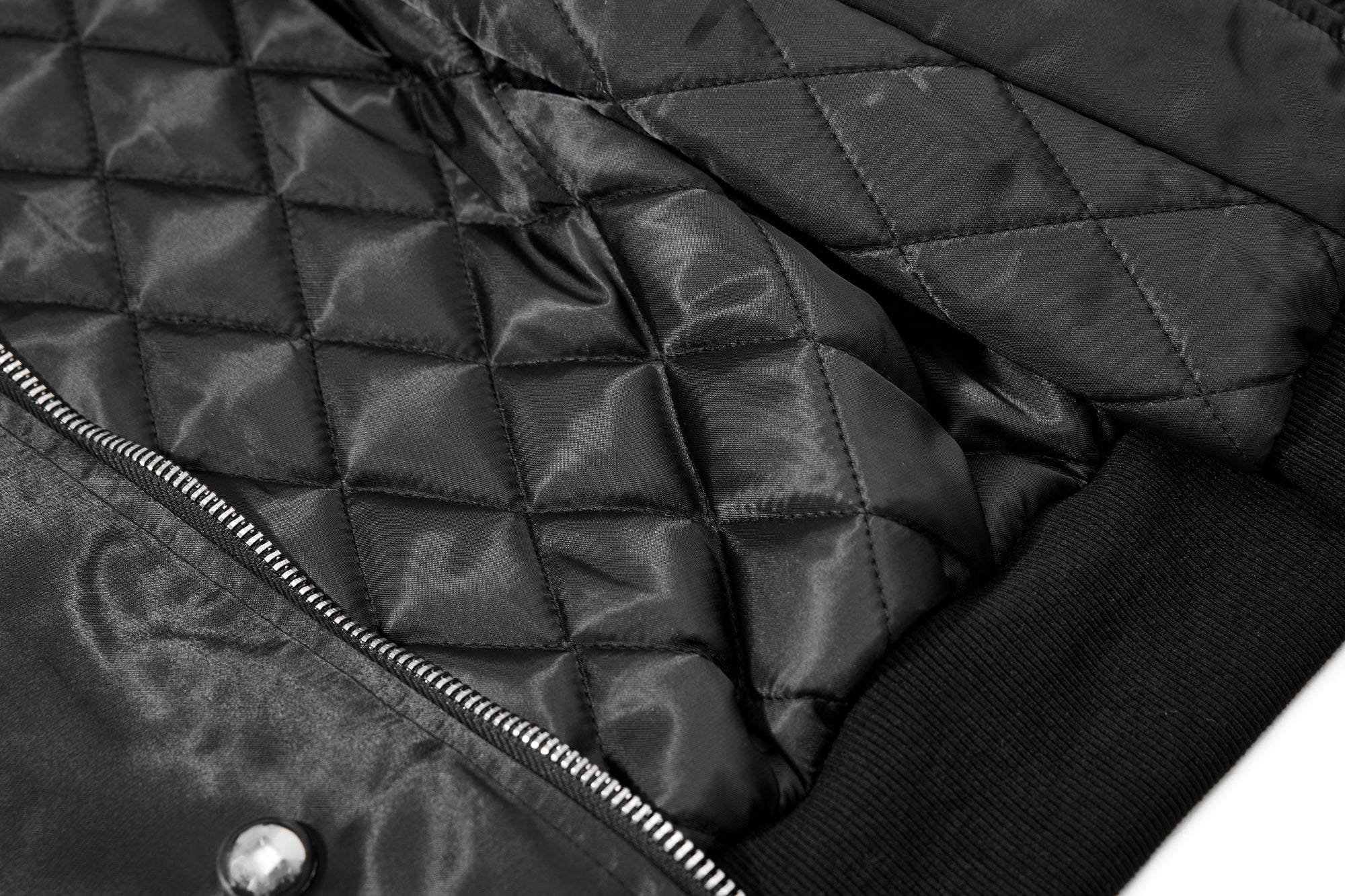Omirad Glossy Bomber Jacket with Detachable Faux Fur Collar