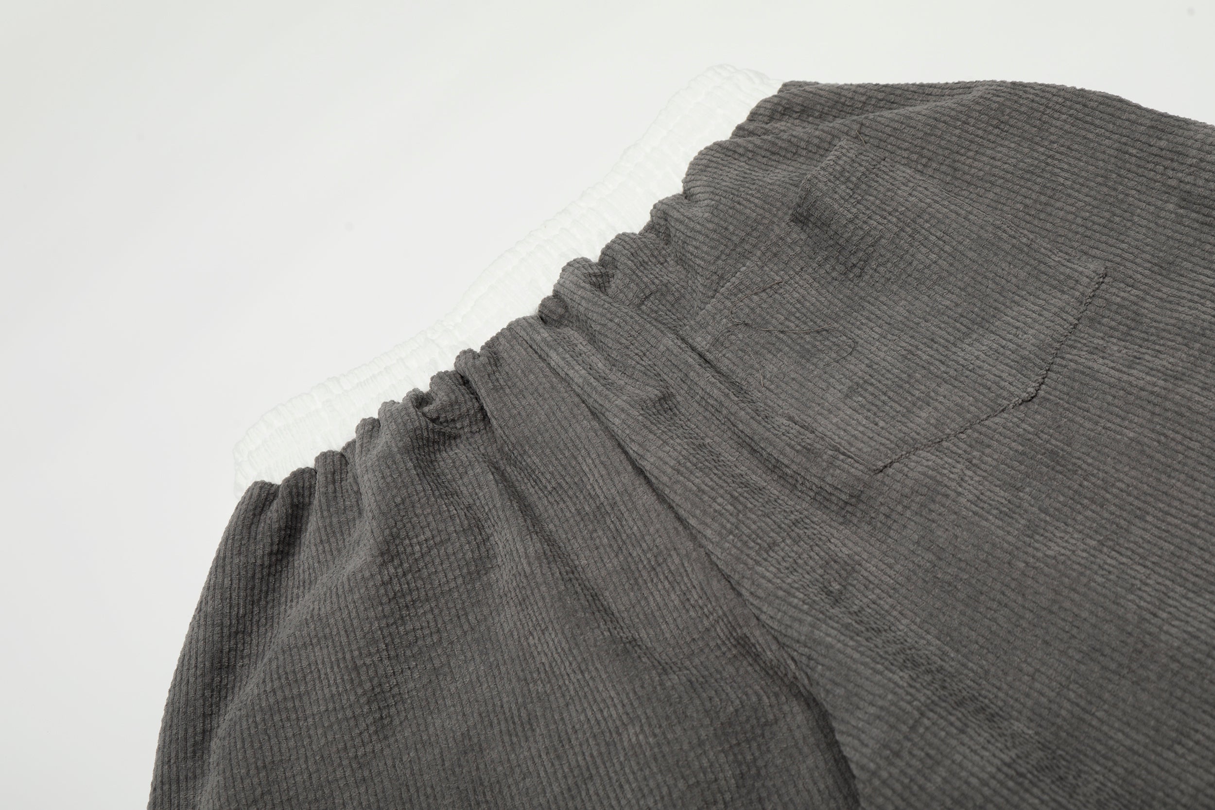Corduroy Paw Embroidered Barrel-Leg Pants | Streetwear