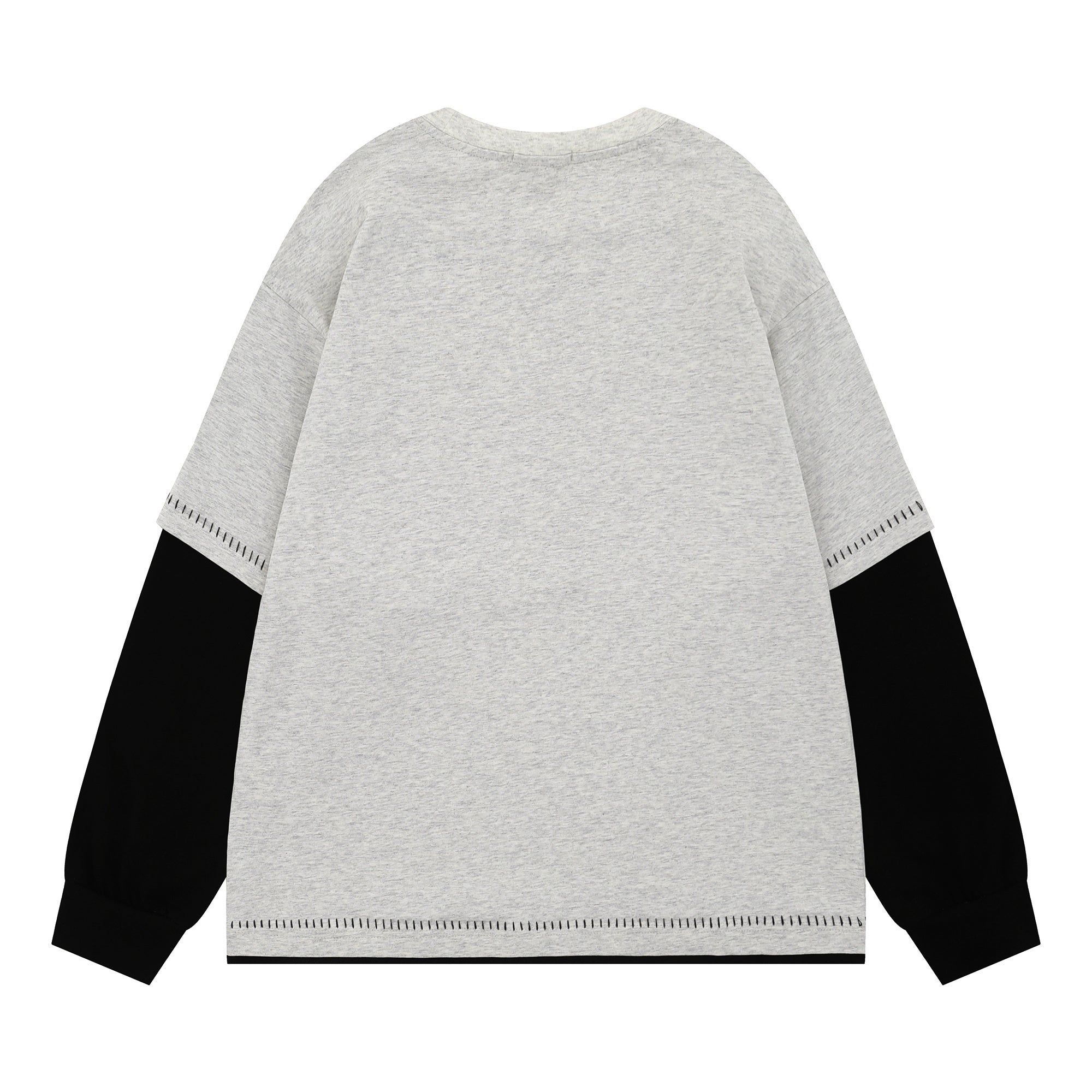 Contrast Layered Long-Sleeve Tee | Streetwear Crewneck