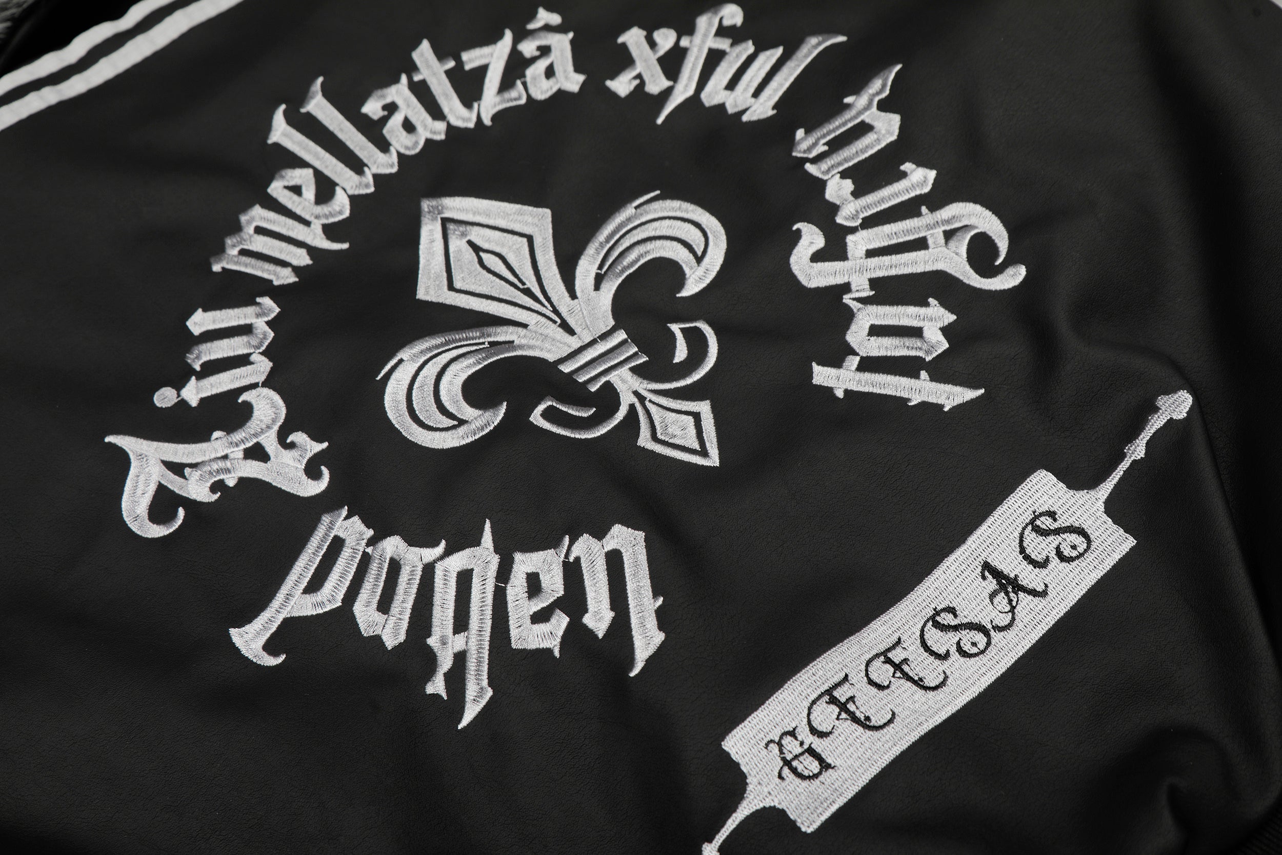Faux Fur Collar Gothic Embroidered Bomber Jacket | Streetwear