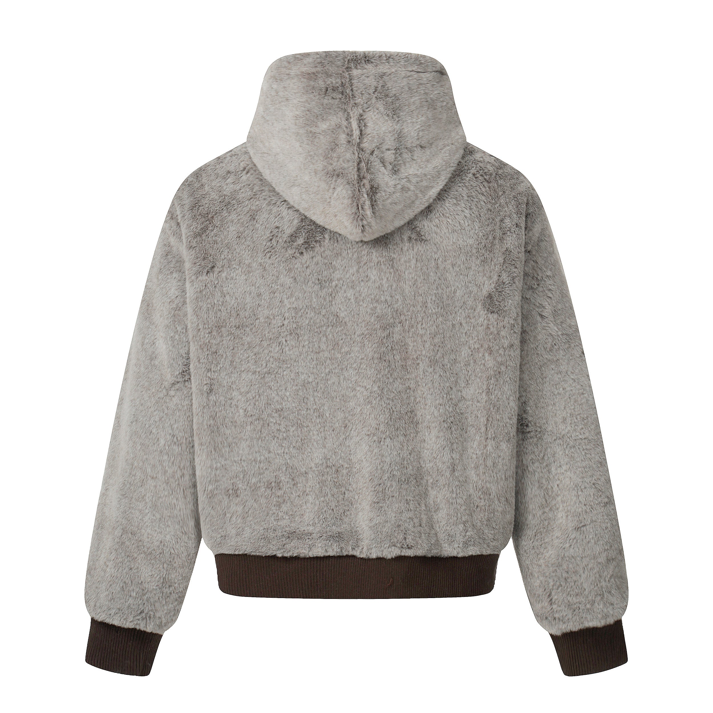 Wool Blend Fleece Hooded Bomber Jacket | Omirad