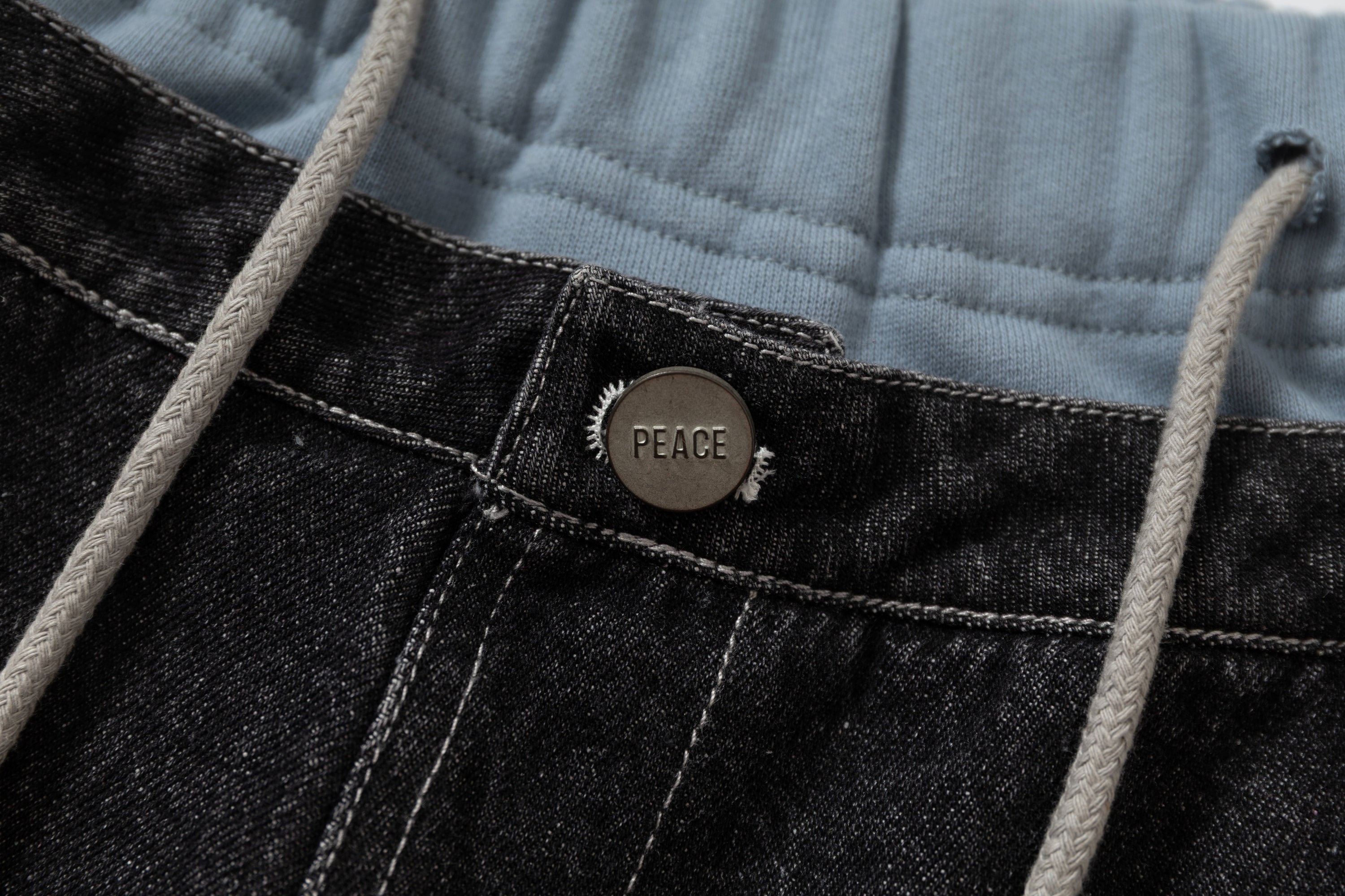 Omirad Dual-Tone Distressed Patchwork Barrel-Leg Jeans