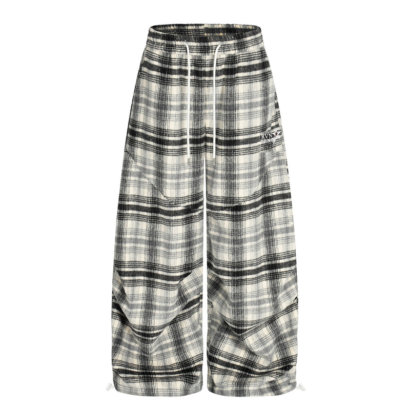 Omirad Plaid Wide-Leg Pants | Oversized Streetwear Fit