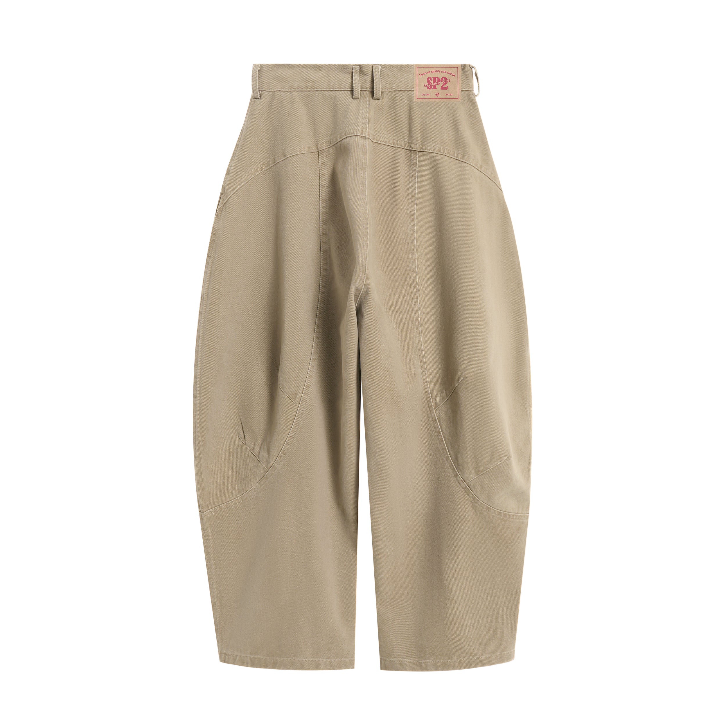 Curved-Cut Barrel Leg Pants | Heavyweight Cotton Trousers