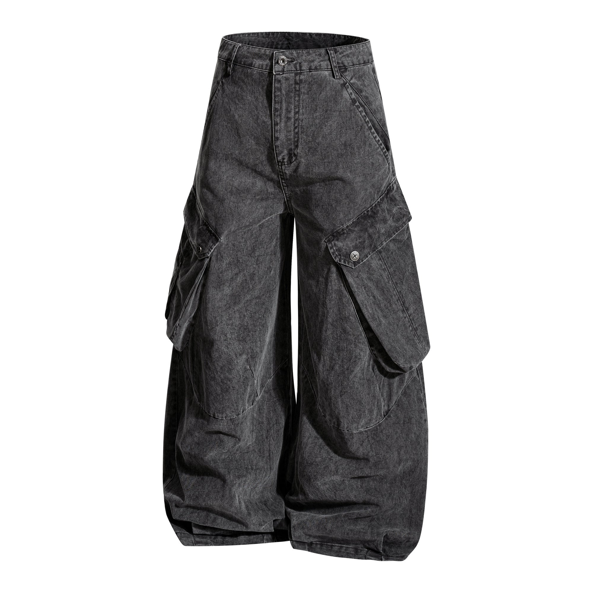 Omirad Washed Wide-Leg Cargo Pants | Heavy Cotton Streetwear