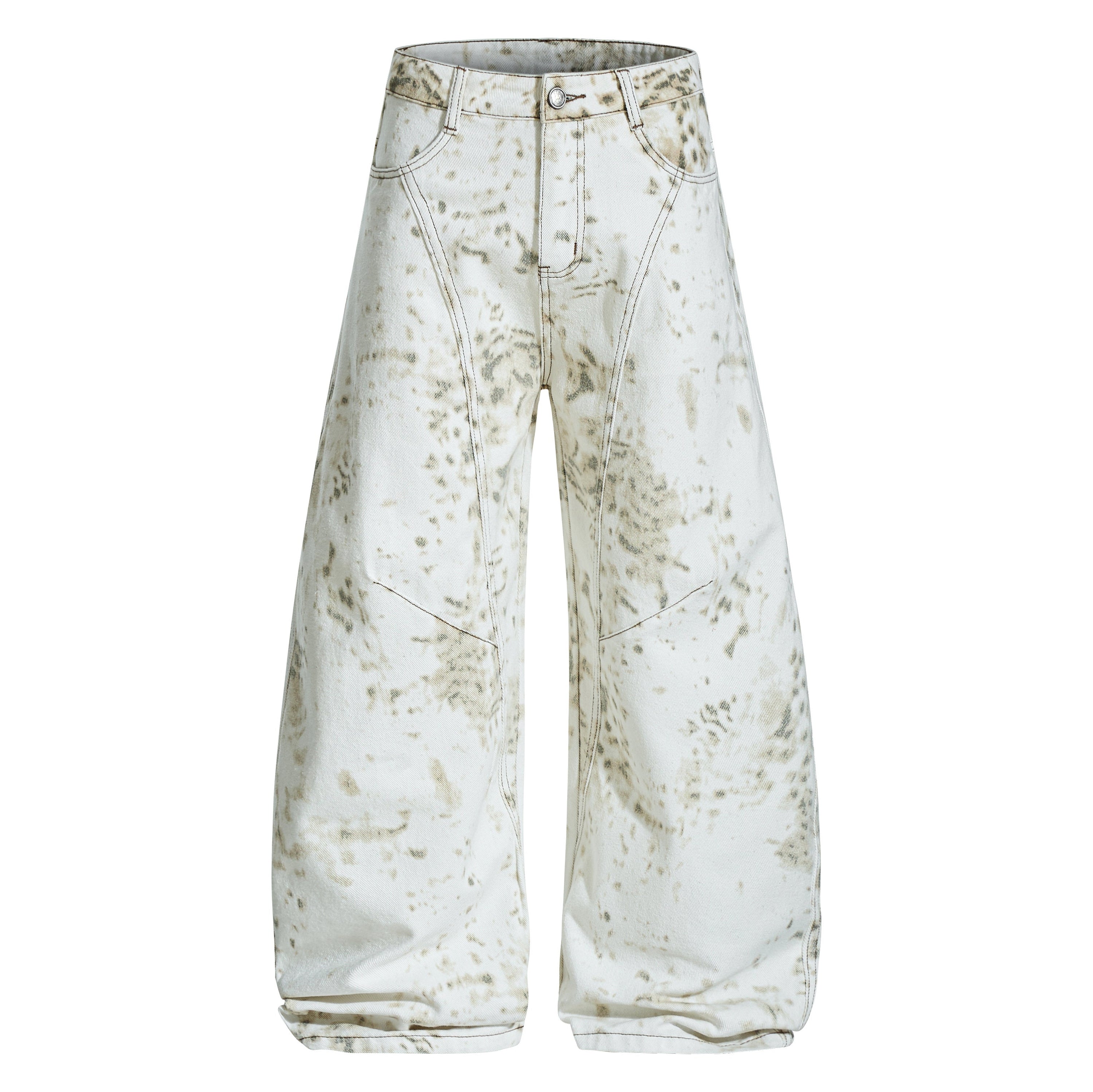 Omirad Vintage Splatter Barrel Jeans | Wide Leg Denim