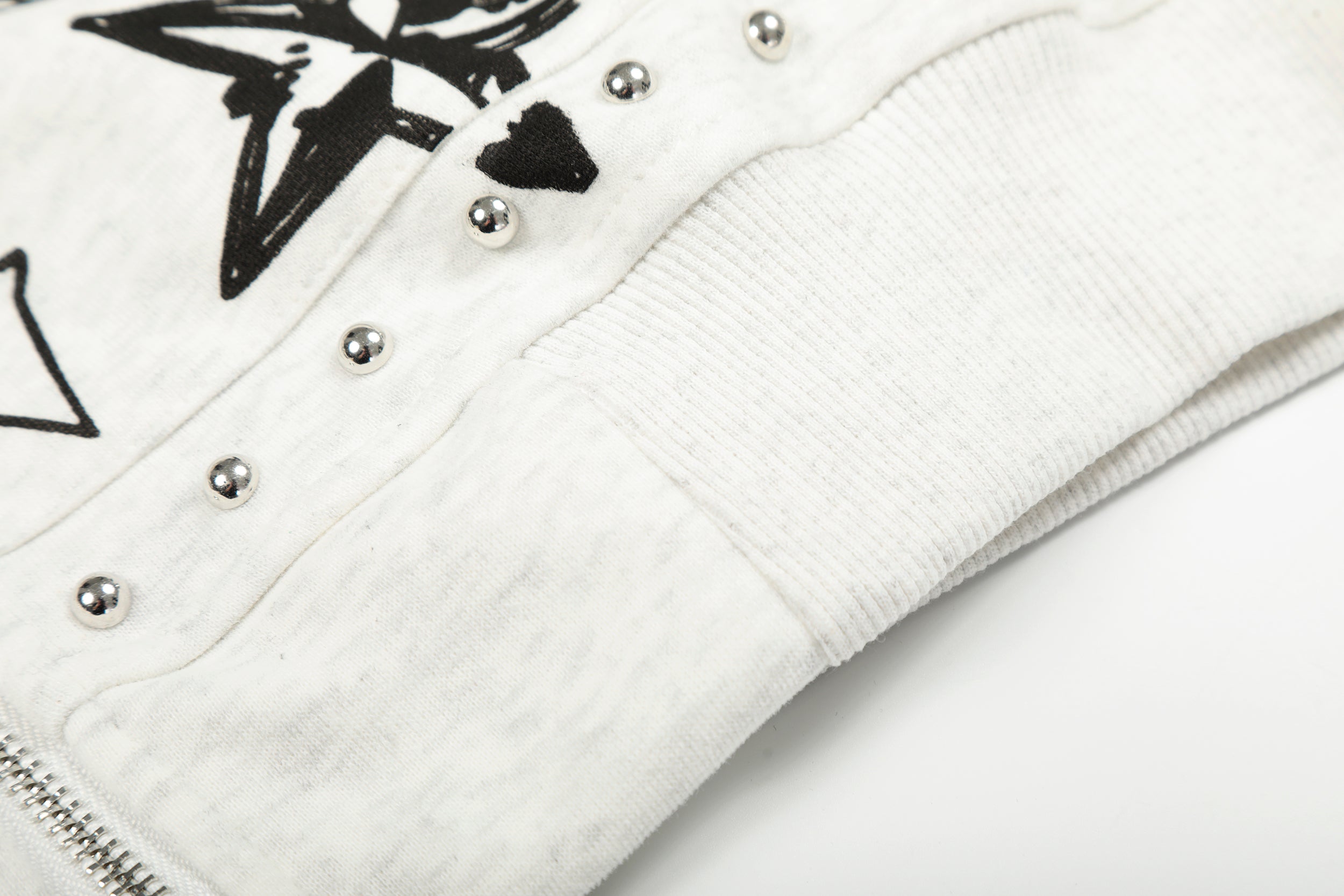 Faux-Fur Collar Anime Graphic Zip Hoodie | Studded Streetwear