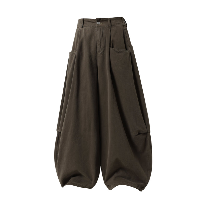 Omirad Classic Barrel Pants | Wide Leg Cotton Trousers