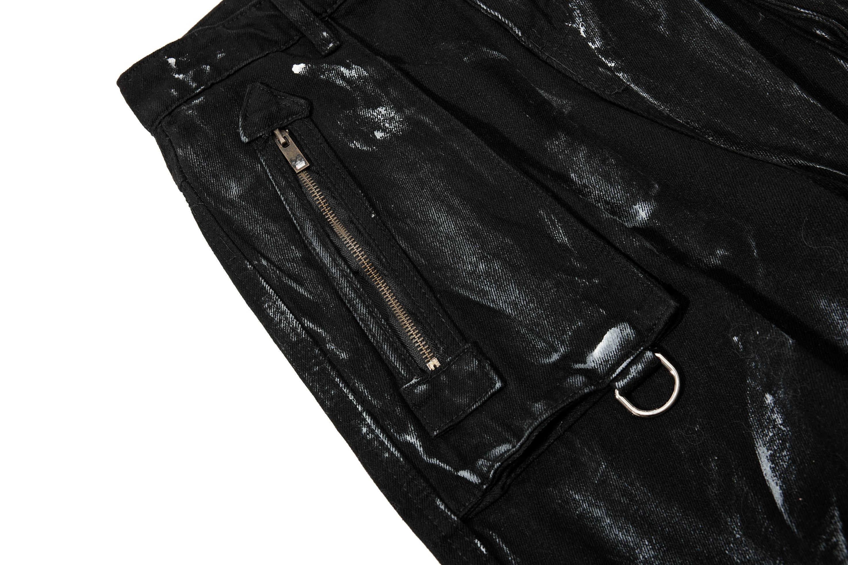 Omirad Washed Utility Cargo Denim Pants | Layered Streetwear
