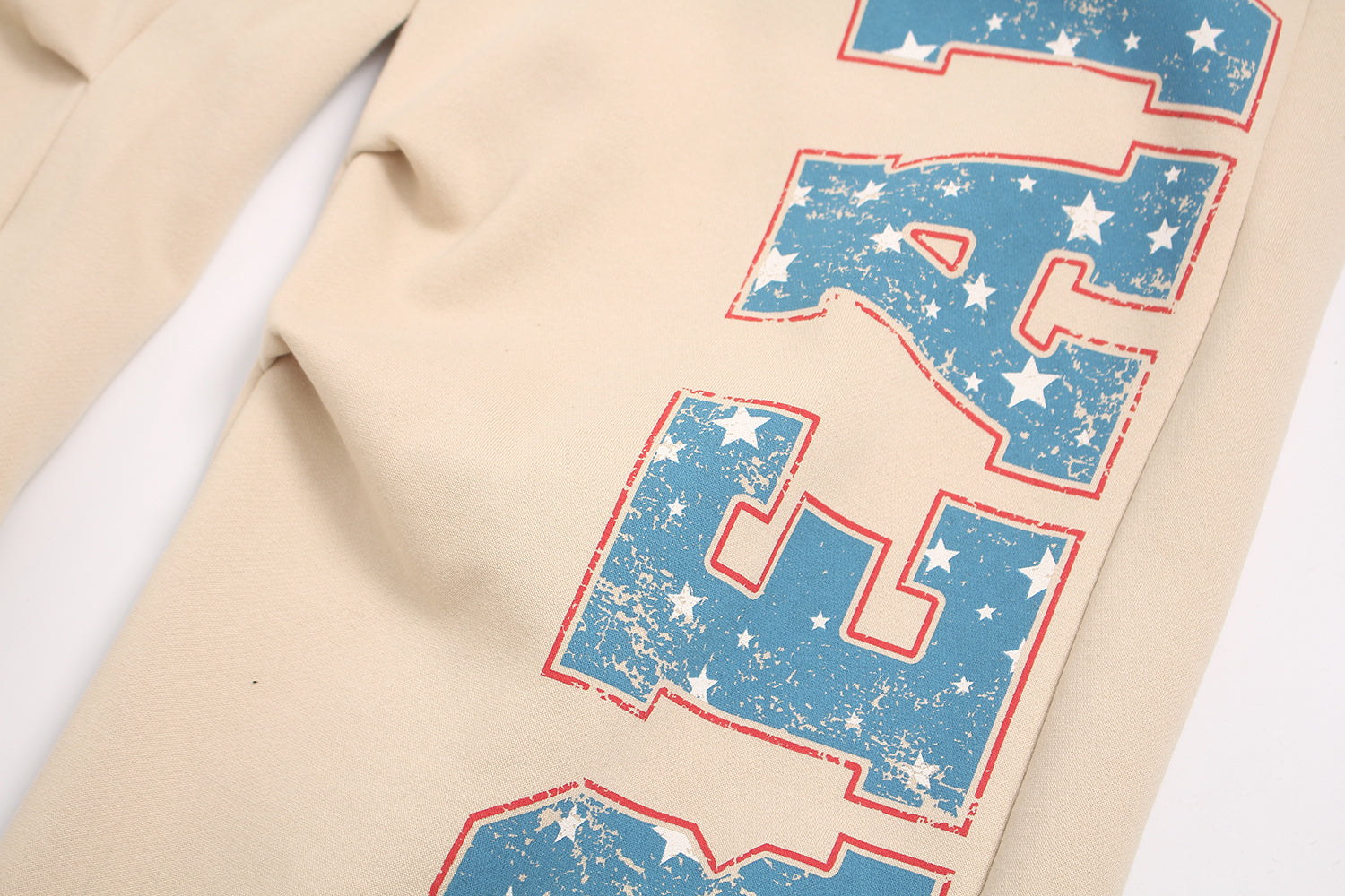 Fleece-Lined Retro Letter Wide-Leg Sweatpants | Streetwear