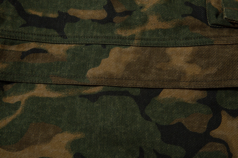 Omirad Woodland Camo Cargo Wide-Leg Pants | 100% Cotton