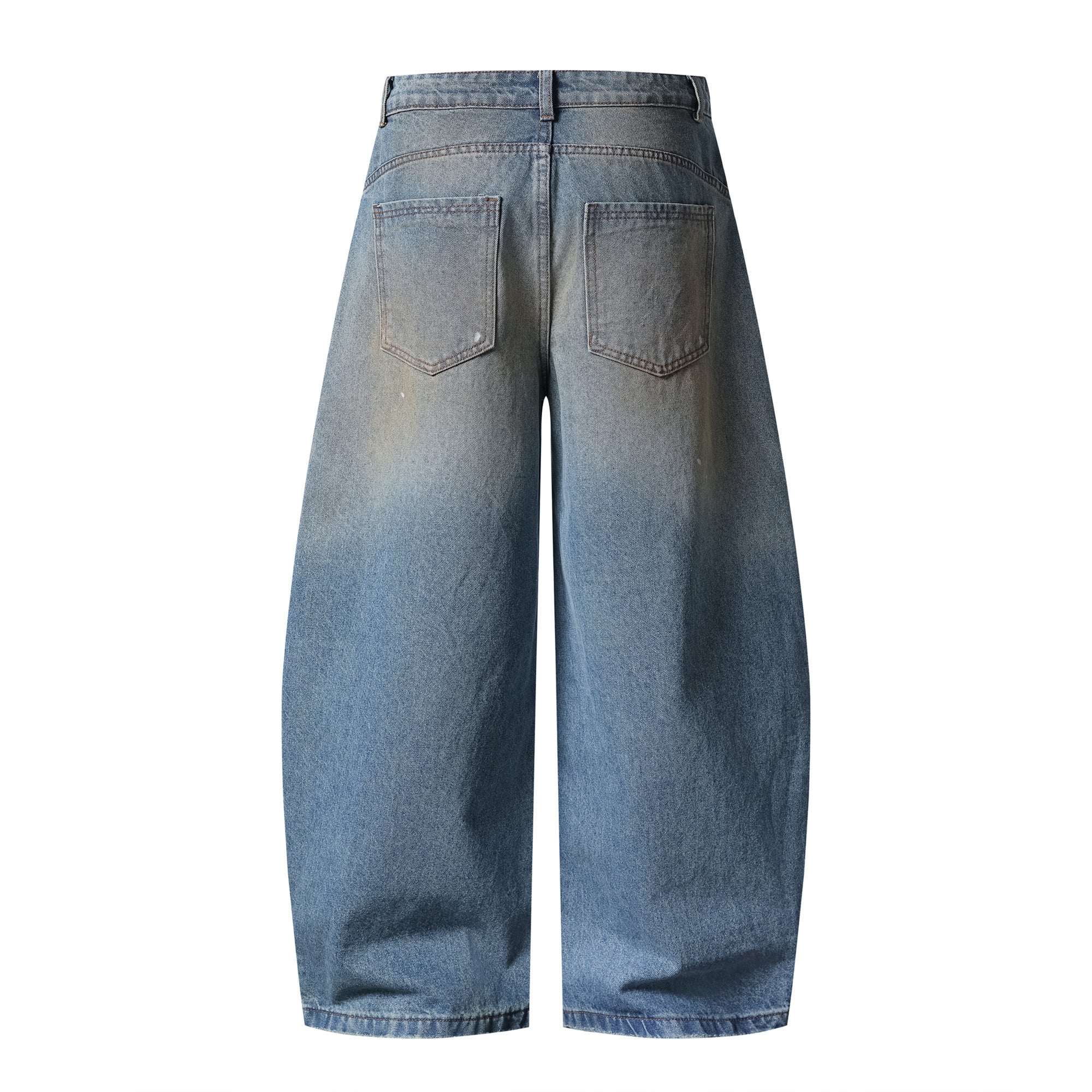Omirad Vintage Washed Distressed Wide-Leg Jeans