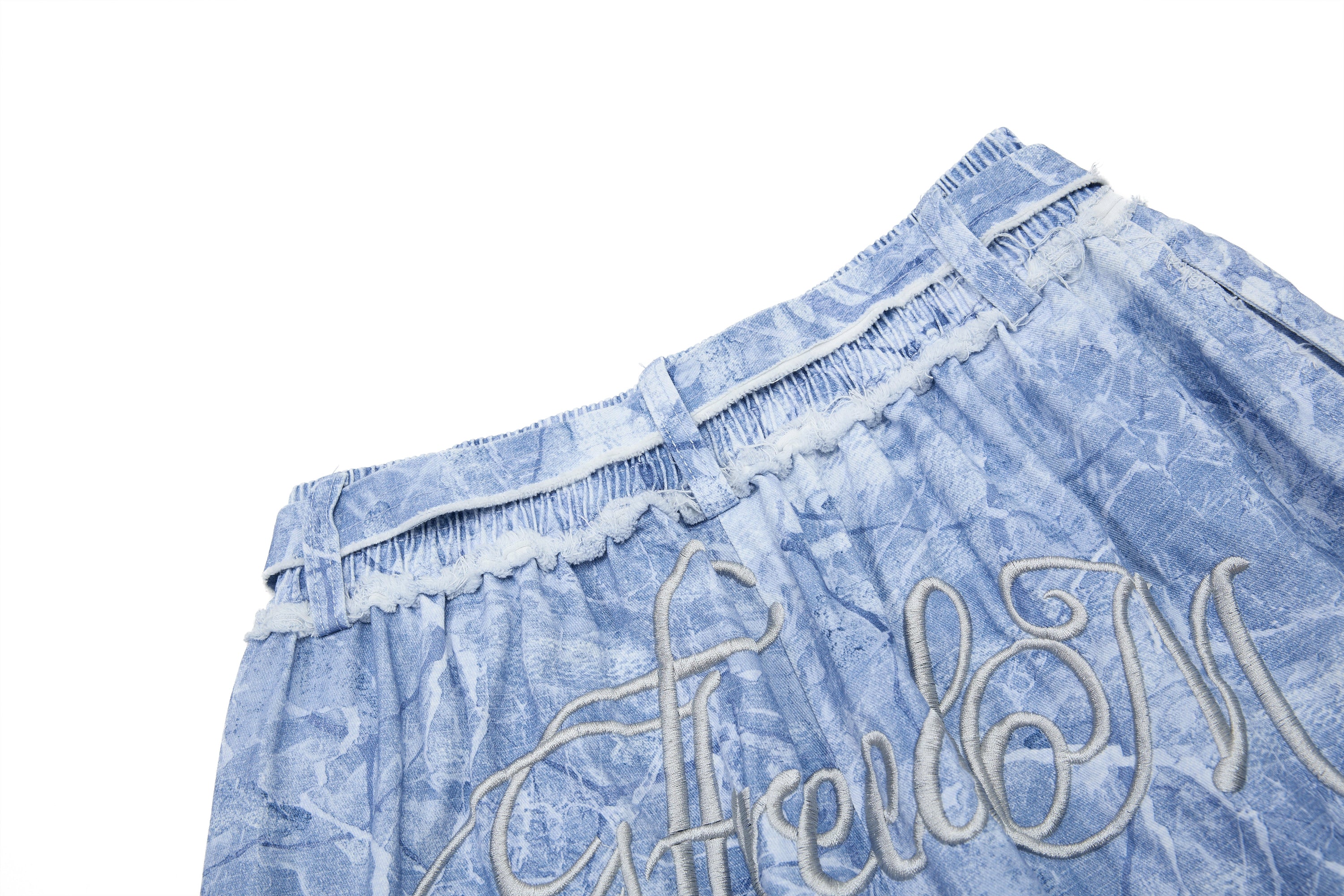 Washed Marble Wide-Leg Baggy Pants | Streetwear Denim