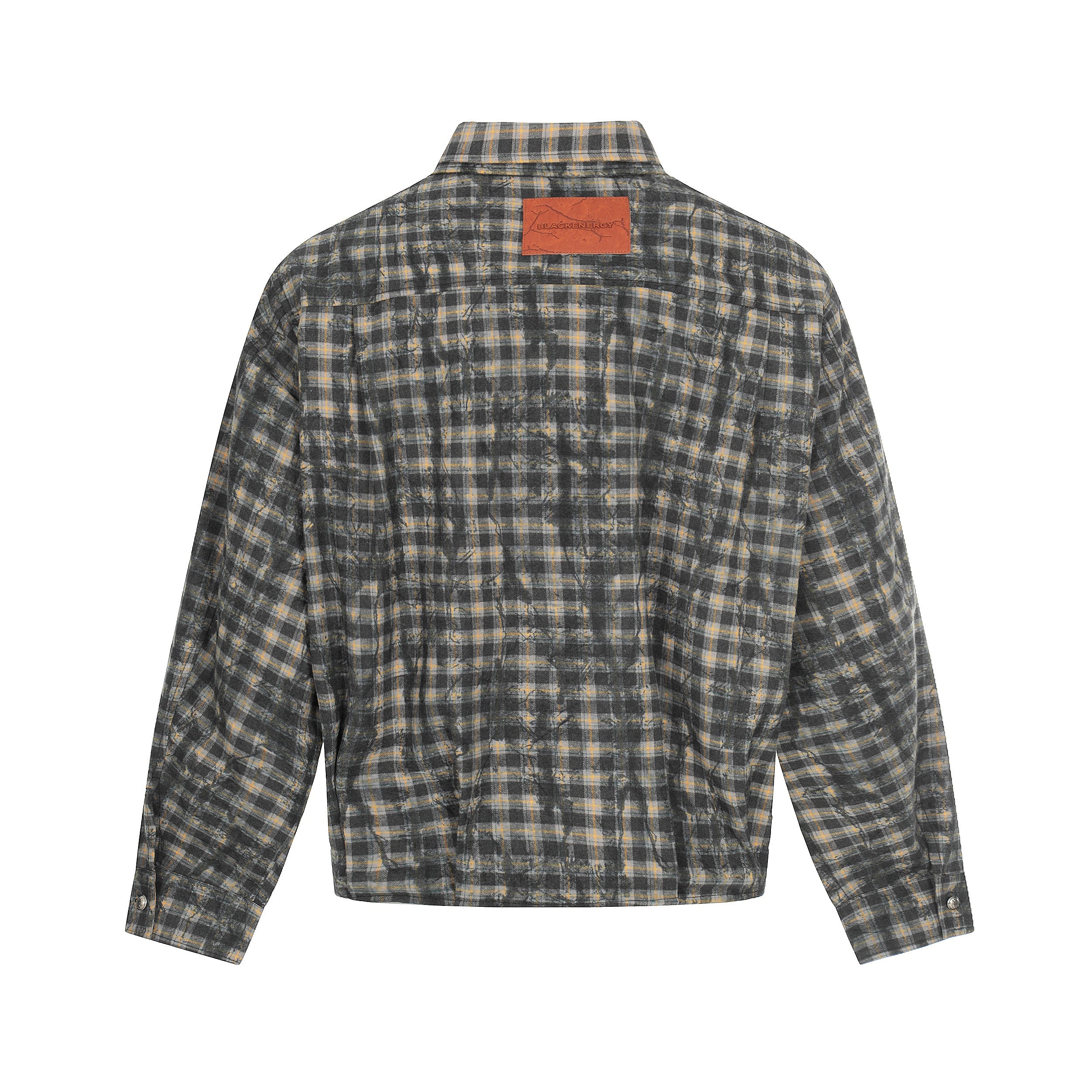 Omirad Vintage Washed Plaid Button-Up Jacket | Cropped Boxy Fit