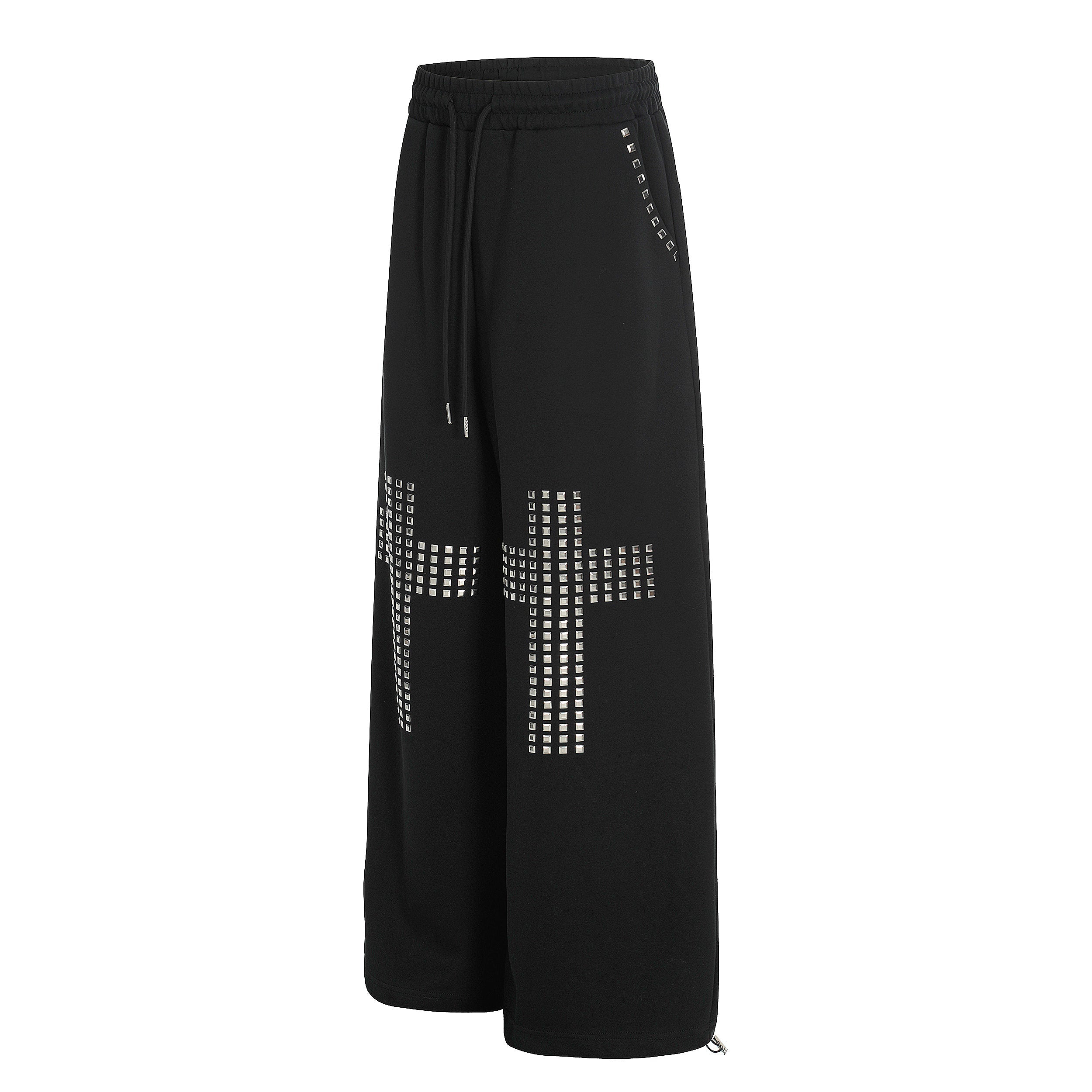 Omirad Studded Cross Wide-Leg Sweatpants | Black