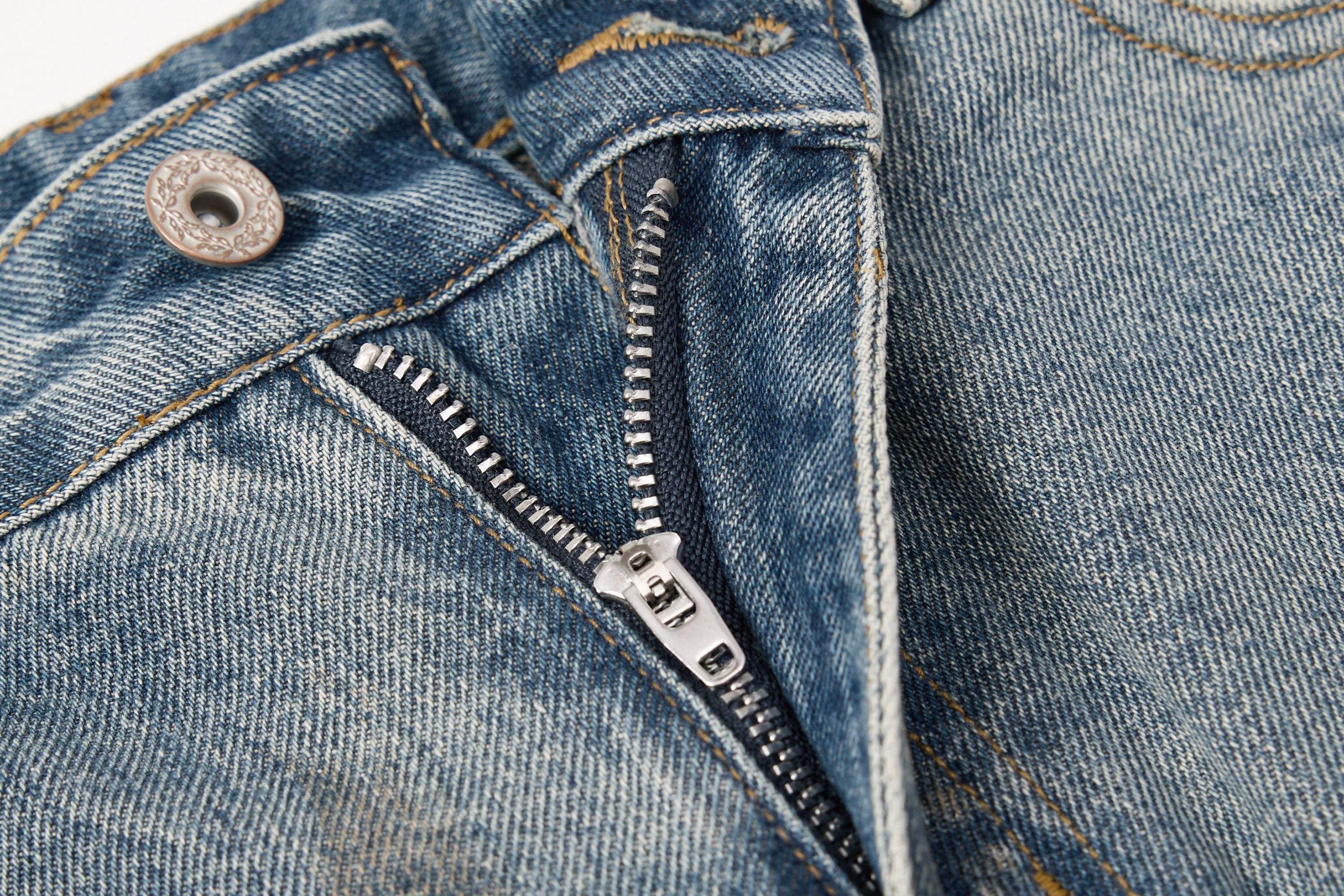 Omirad Distressed Vintage Washed Wide-Leg Denim Pants