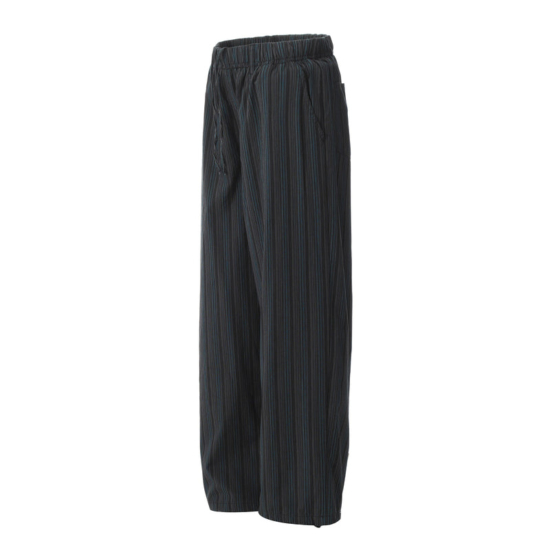 Omirad Striped Relaxed Wide-Leg Cotton Pants