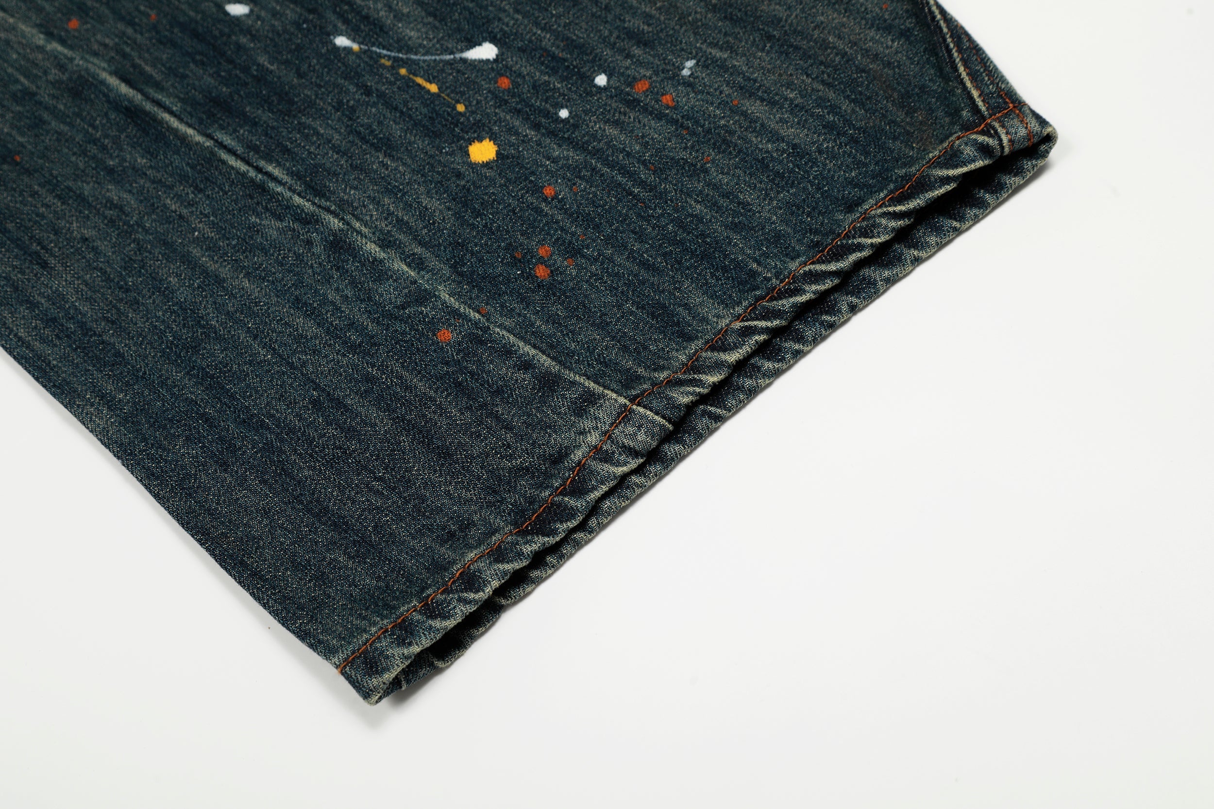 Paint-Splatter Patchwork Wide-Leg Jeans | Streetwear Denim