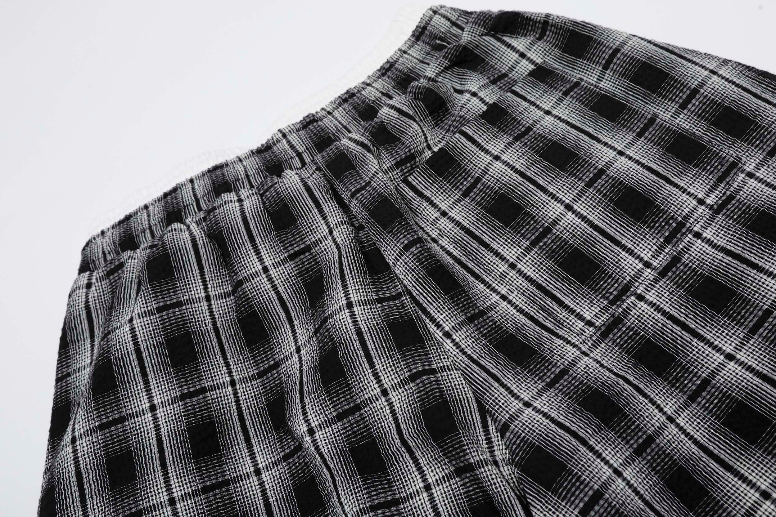 Omirad Plaid Barrel-Leg Pants | Wide-Leg Streetwear Trousers