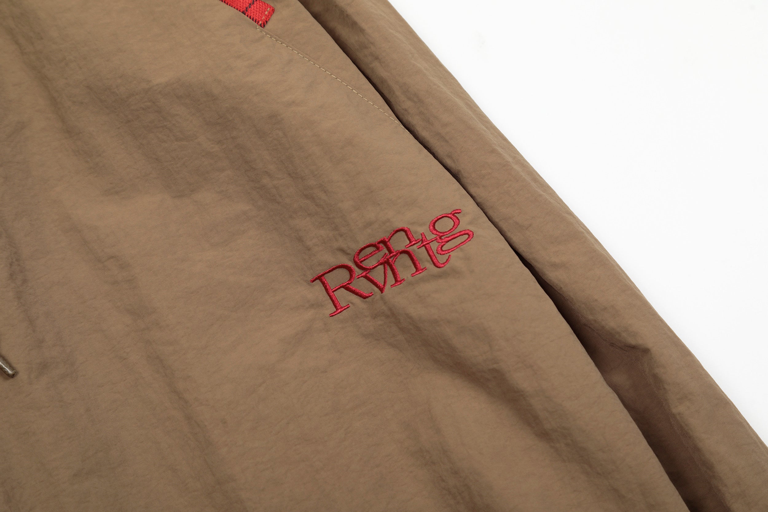 Nylon Plaid-Trim Stacked Pants | Wide-Leg Streetwear
