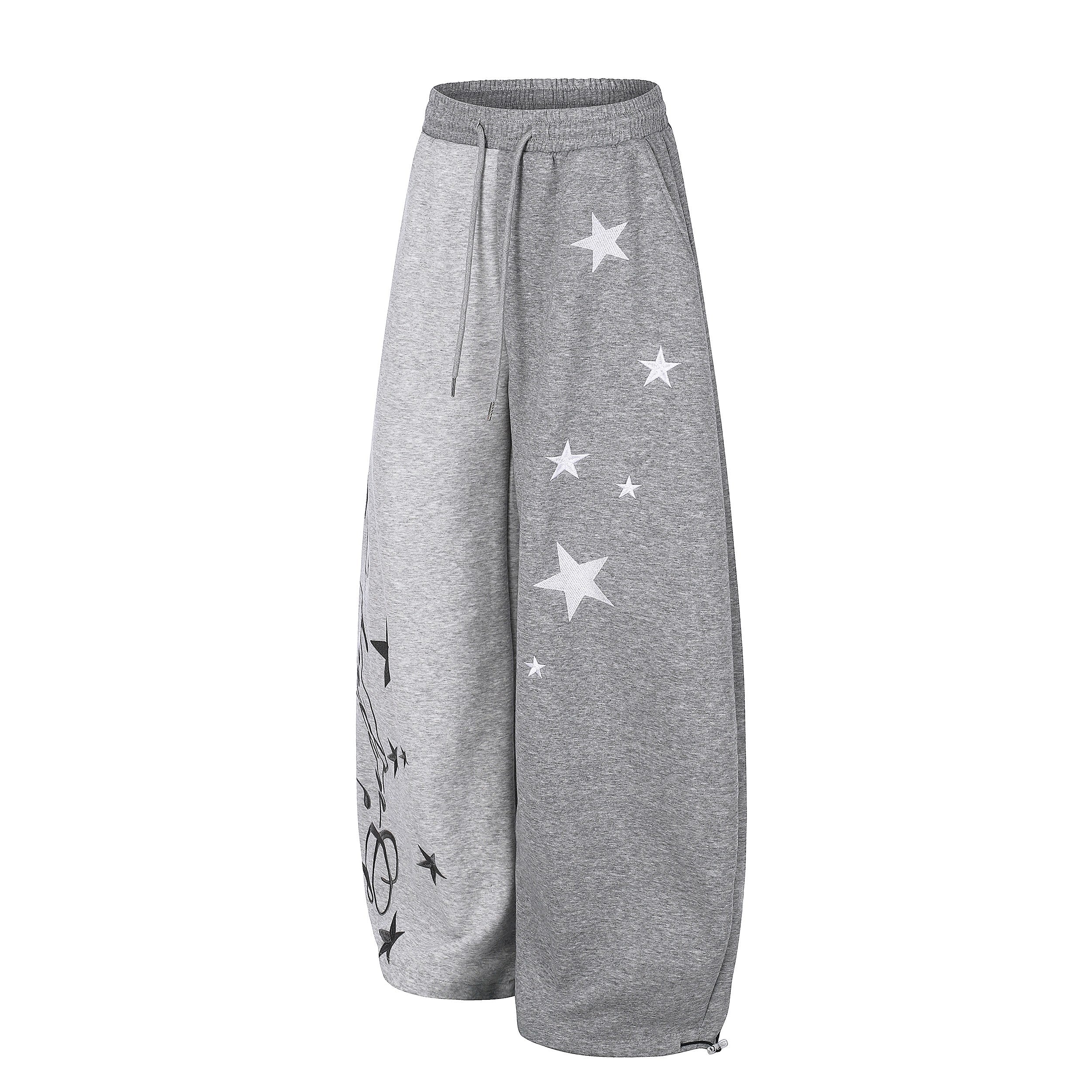 Star Gradient Wide-Leg Sweatpants | Y2K Streetwear