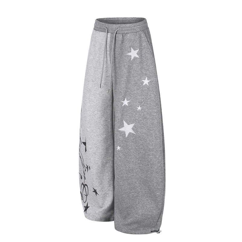Star Gradient Wide-Leg Sweatpants | Y2K Streetwear