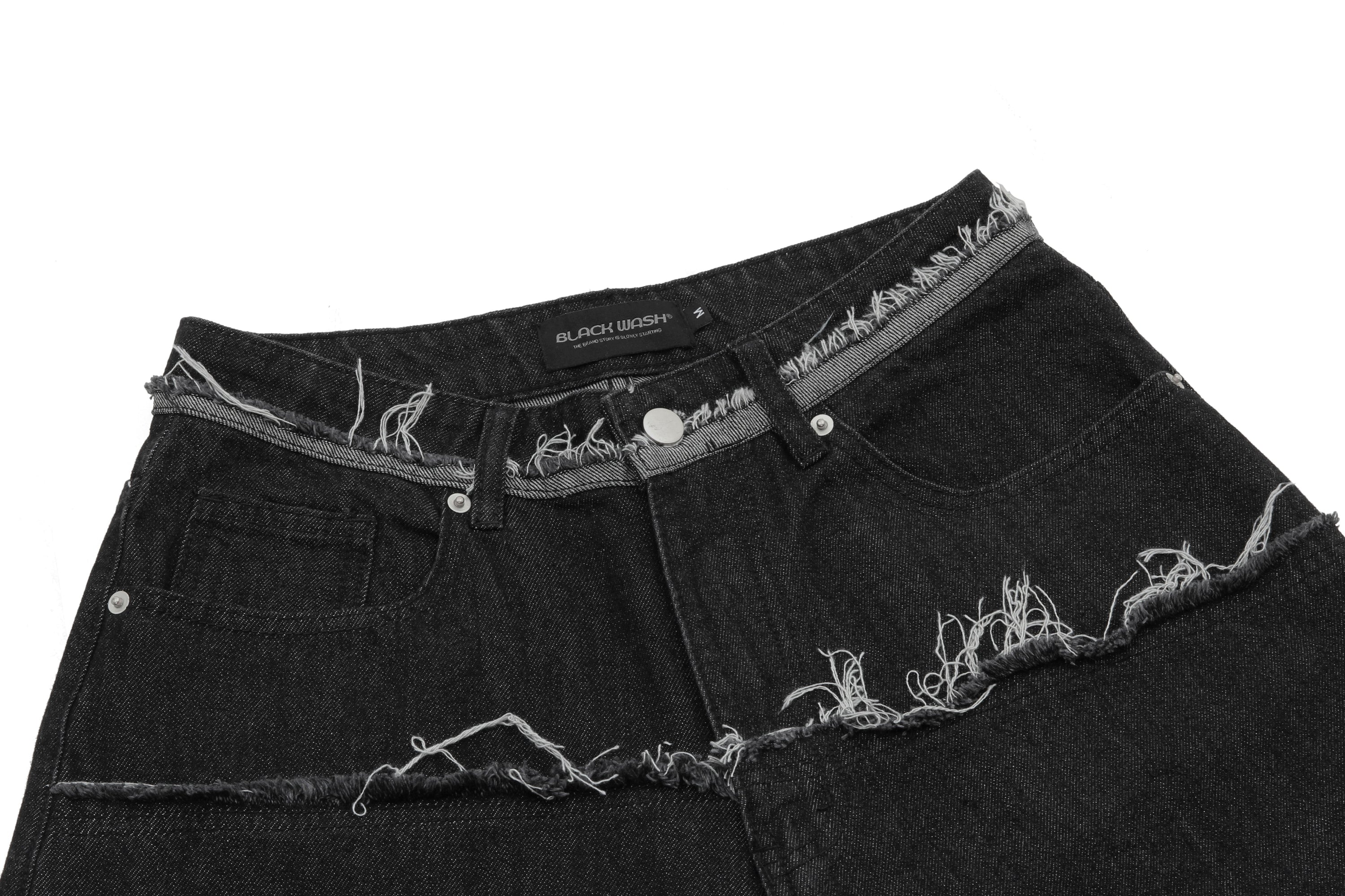 Omirad Distressed Wide-Leg Denim Shorts | Raw Hem Cuffed
