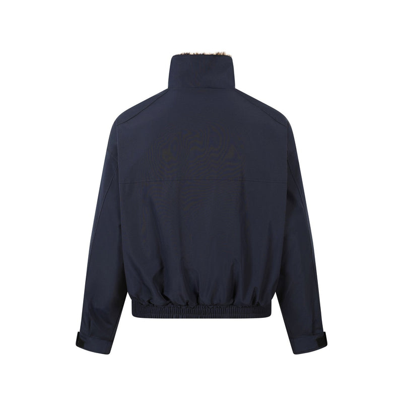 Leopard-Lined Military Bomber Jacket | Streetwear Winter Coat