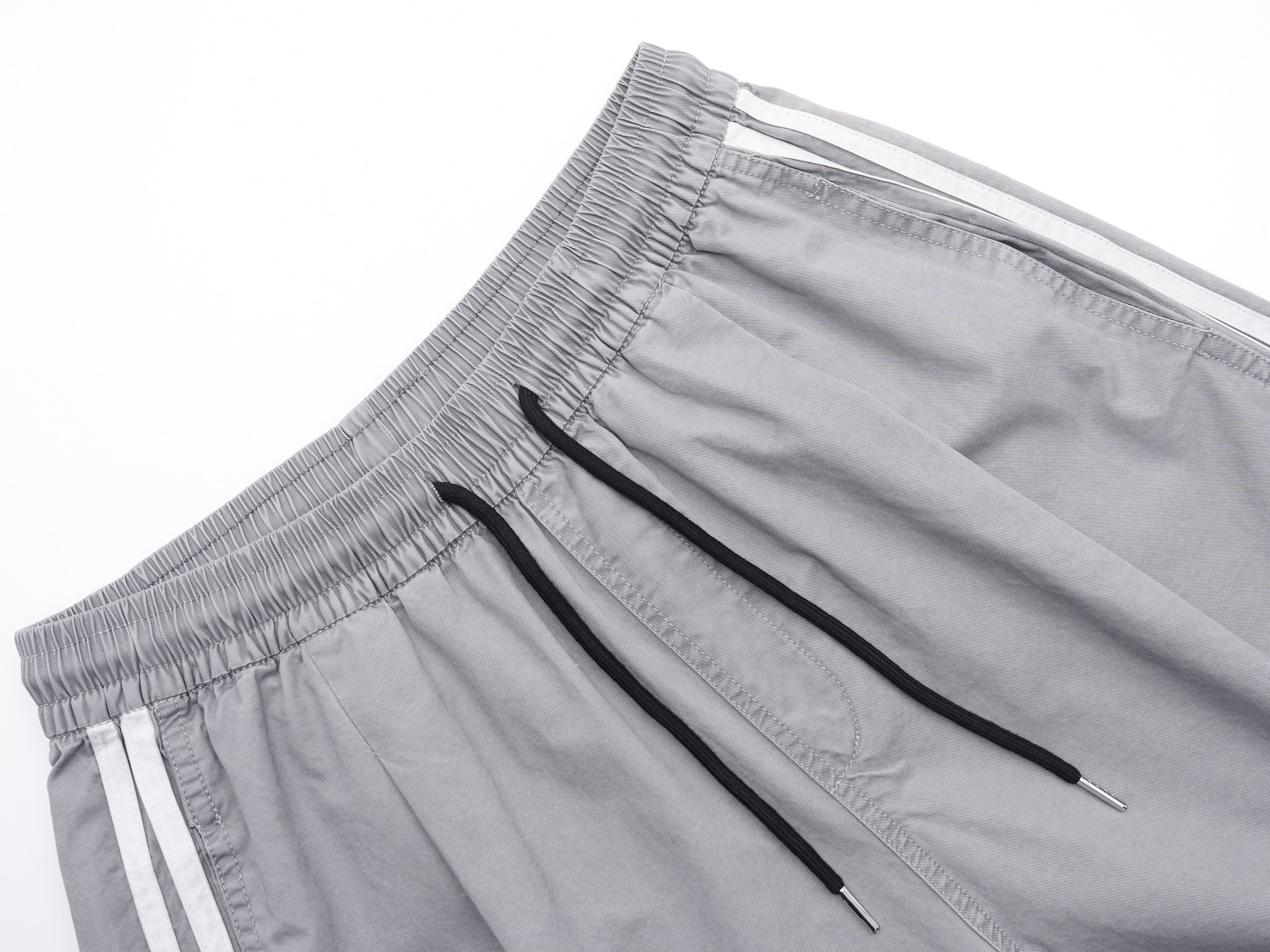 Men's Washed Wide-Leg Cotton Shorts with Side Stripes